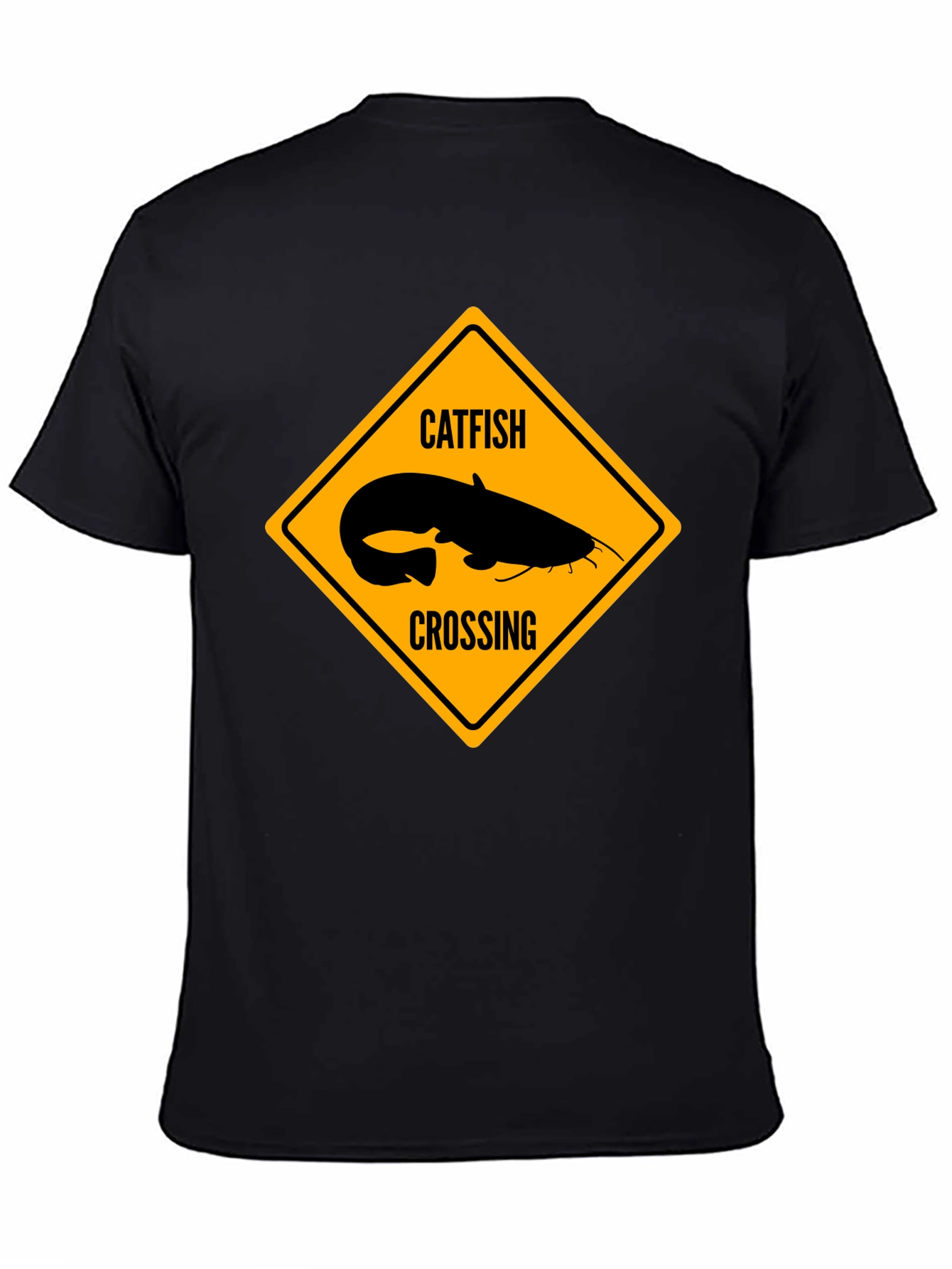Black Catfish Crossing Graphic T-Shirt - Black view 4