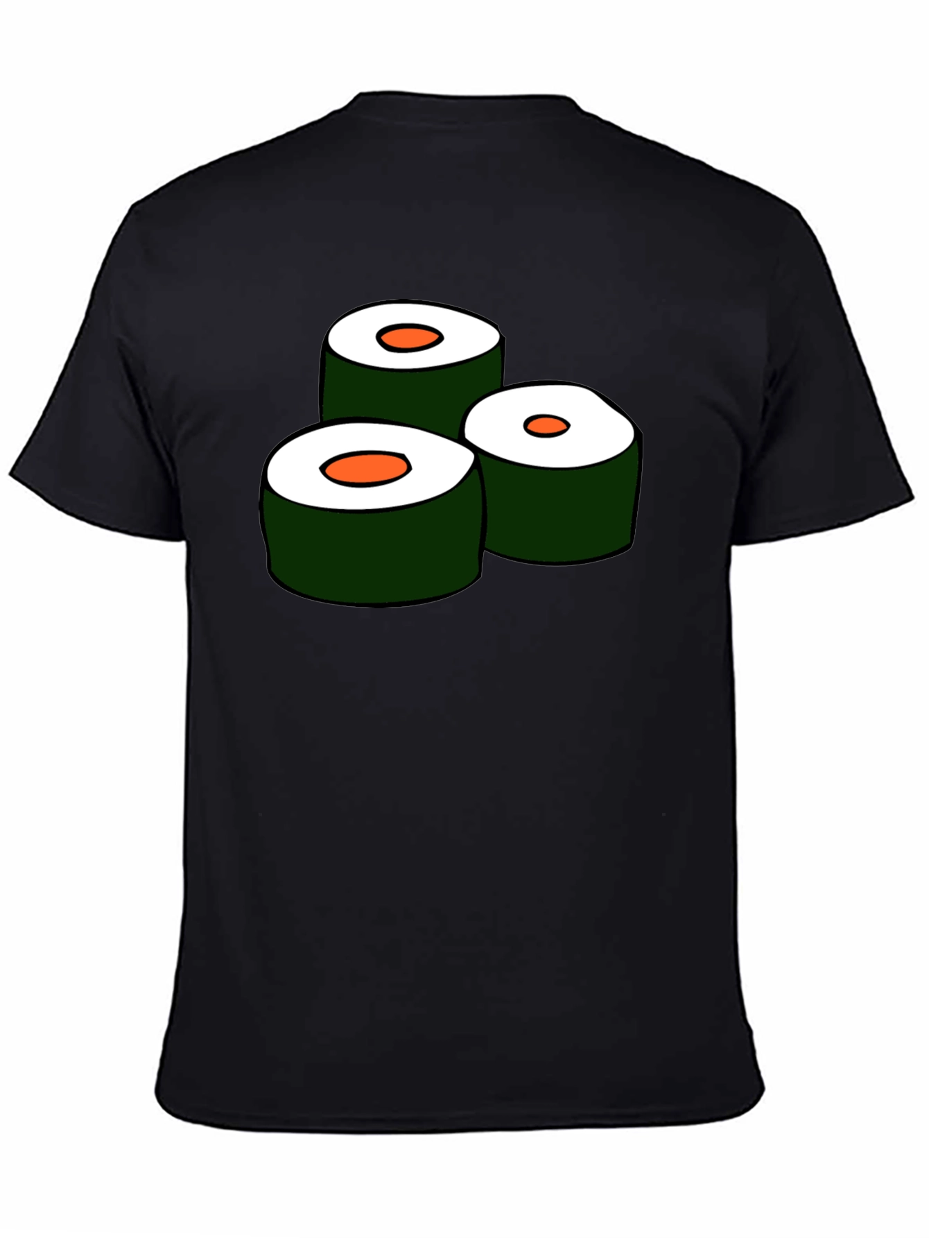 Black Sushi Roll Graphic Tee - Unique Foodie T-Shirt view 4