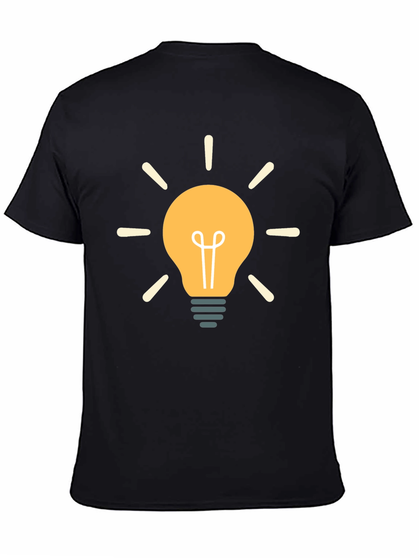 Black Creative Idea Lightbulb Graphic Black T-Shirt view 4