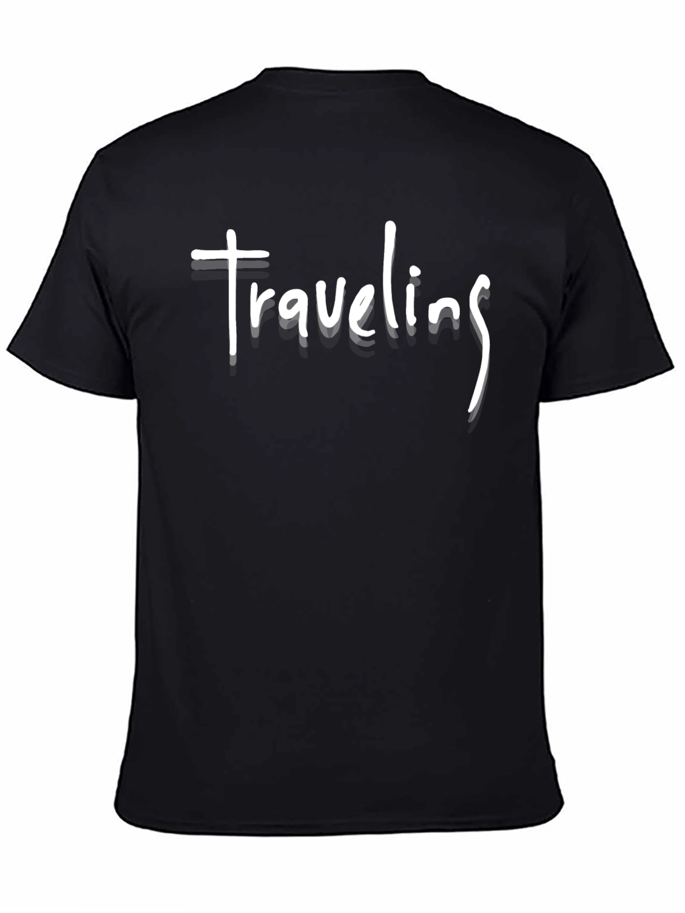 Black Traveling Tee - Black Casual T-Shirt view 4