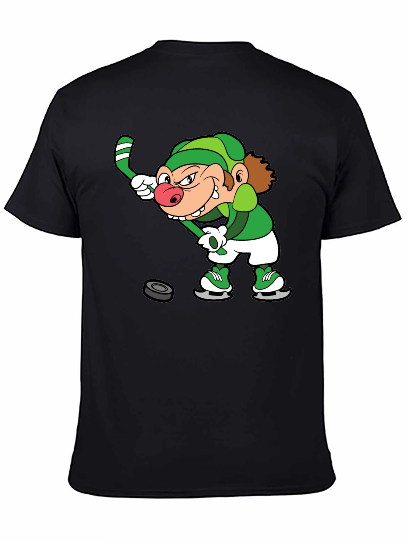 Black Leprechaun Hockey Black T-Shirt view 4