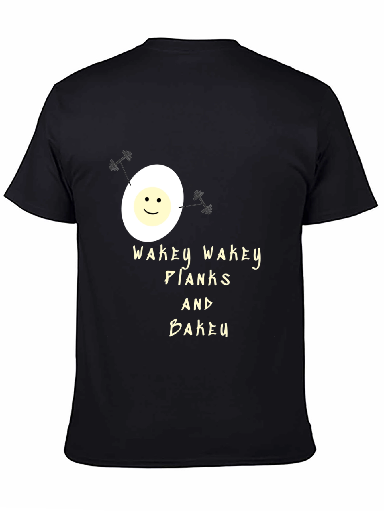 Black Wakey Wakey Planks & Bakey Black Graphic Tee view 4