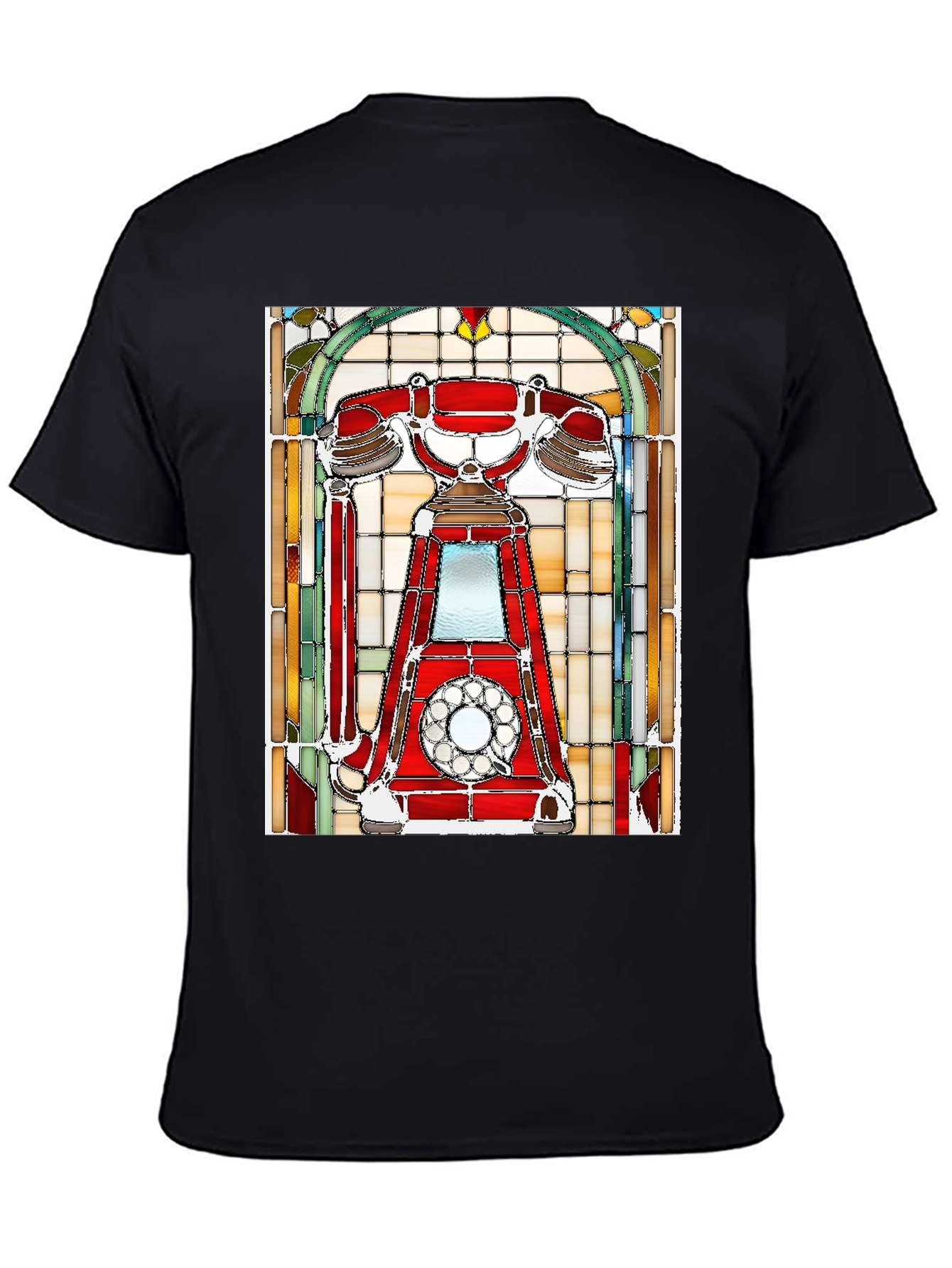Black Retro Rotary Phone T-Shirt - Classic Design view 4
