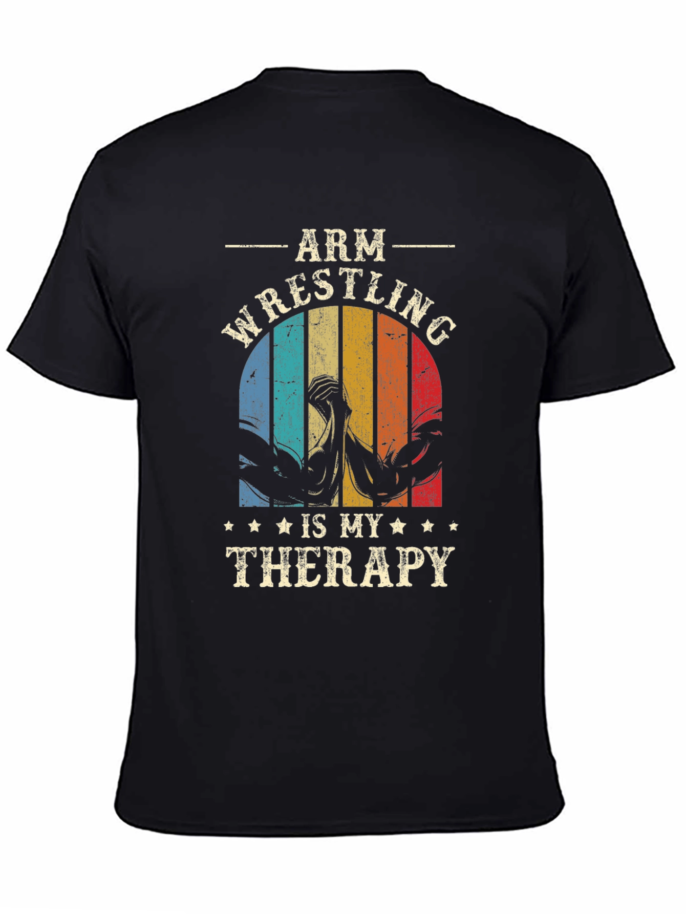 Black Arm Wrestling Therapy T-Shirt view 4