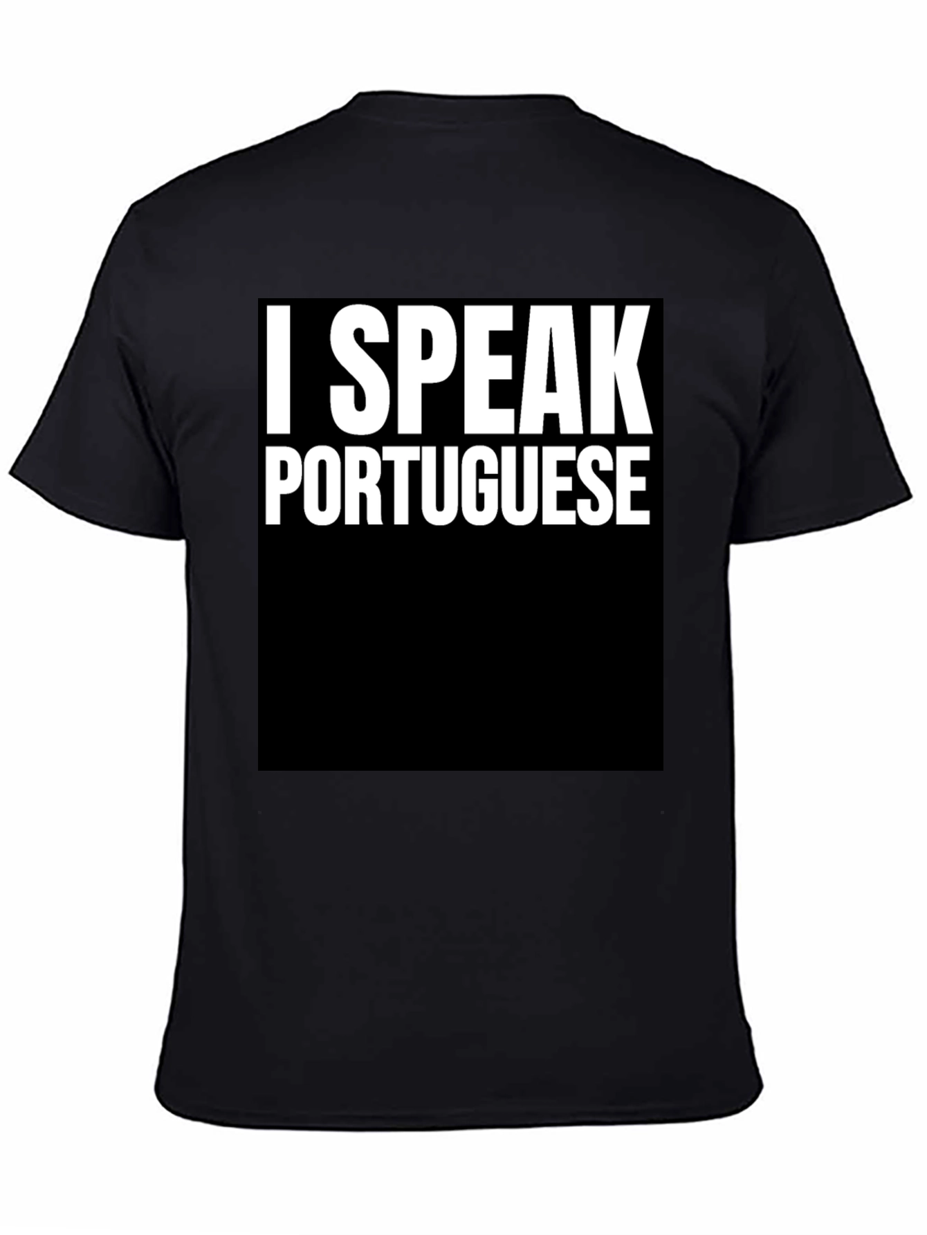 Black I Speak Portuguese Black Graphic Tee view 4