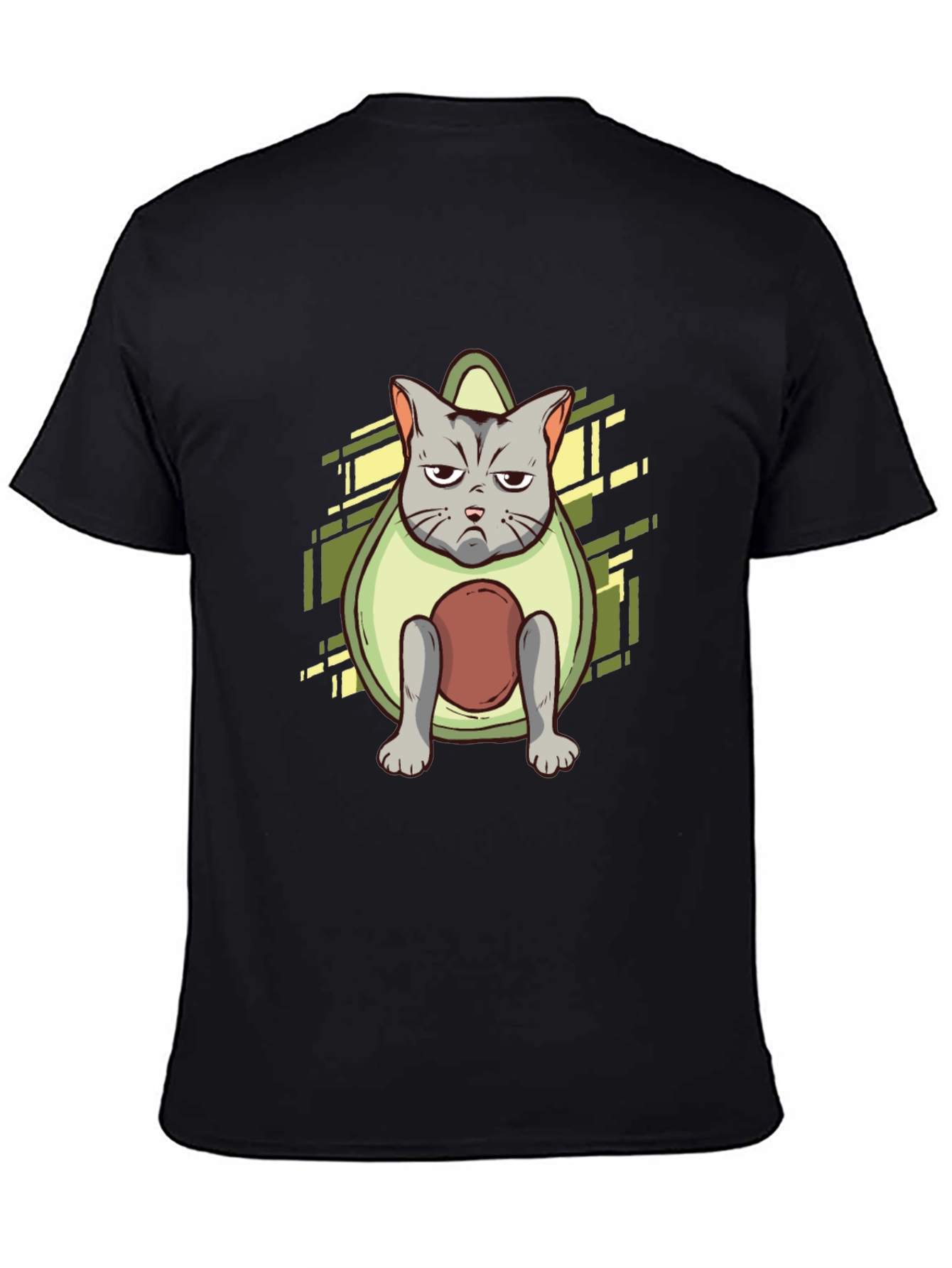 Black Avocado Cat Graphic Tee - Unique Design view 4