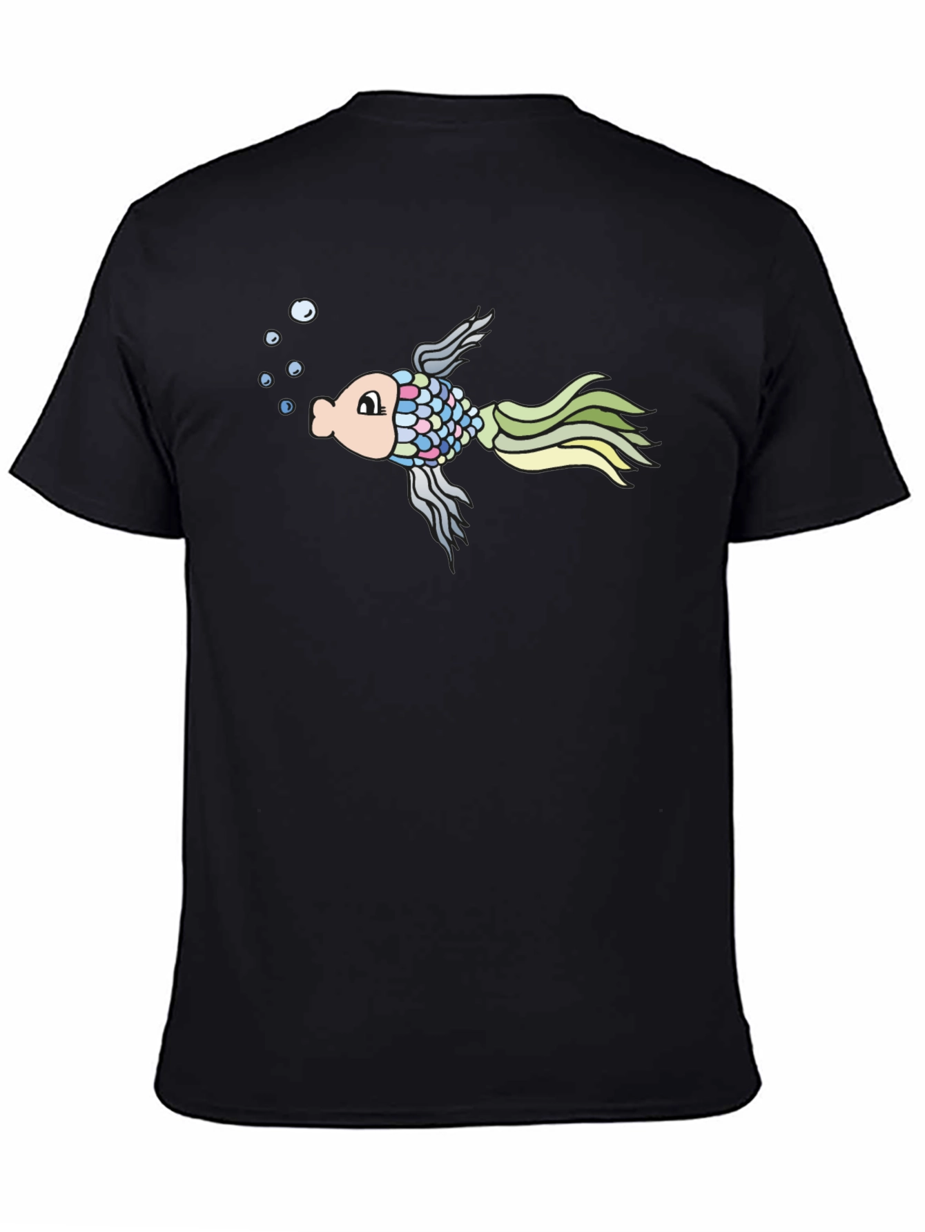 Black Fun Fish Graphic Tee - Men's Black T-Shirt view 4