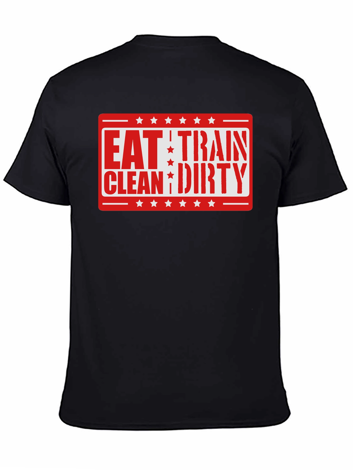 Black Eat Train Clean Dirty T-Shirt - Workout Fitness view 4
