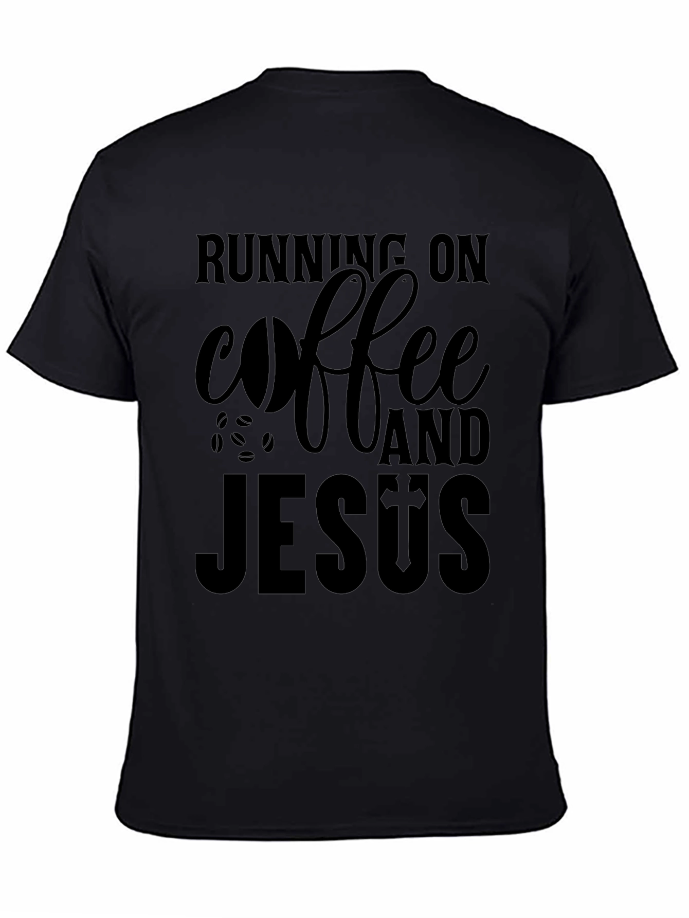 Black Running on Coffee and Jesus Graphic Tee view 4