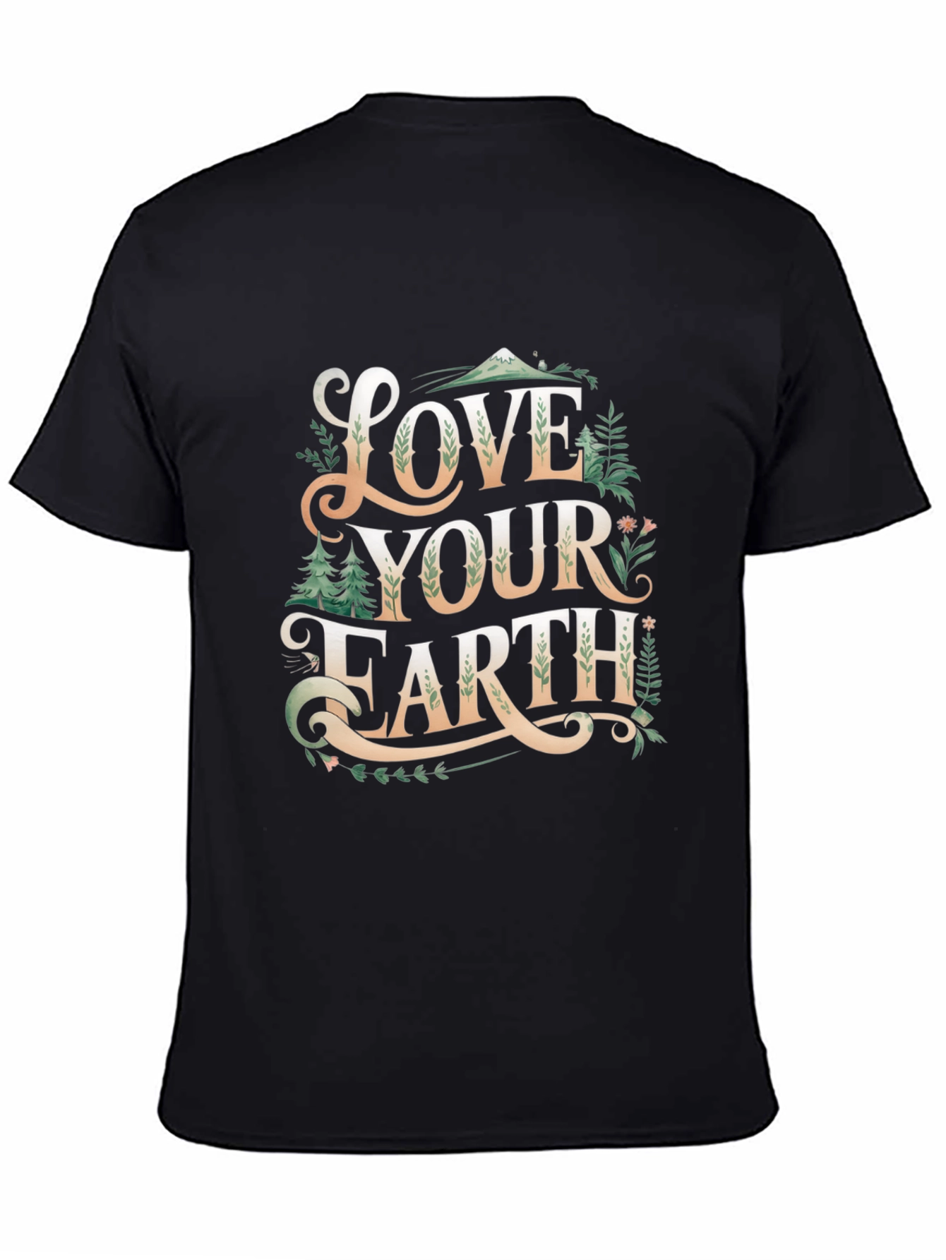 Black Love Your Earth Graphic T-Shirt - Black view 4