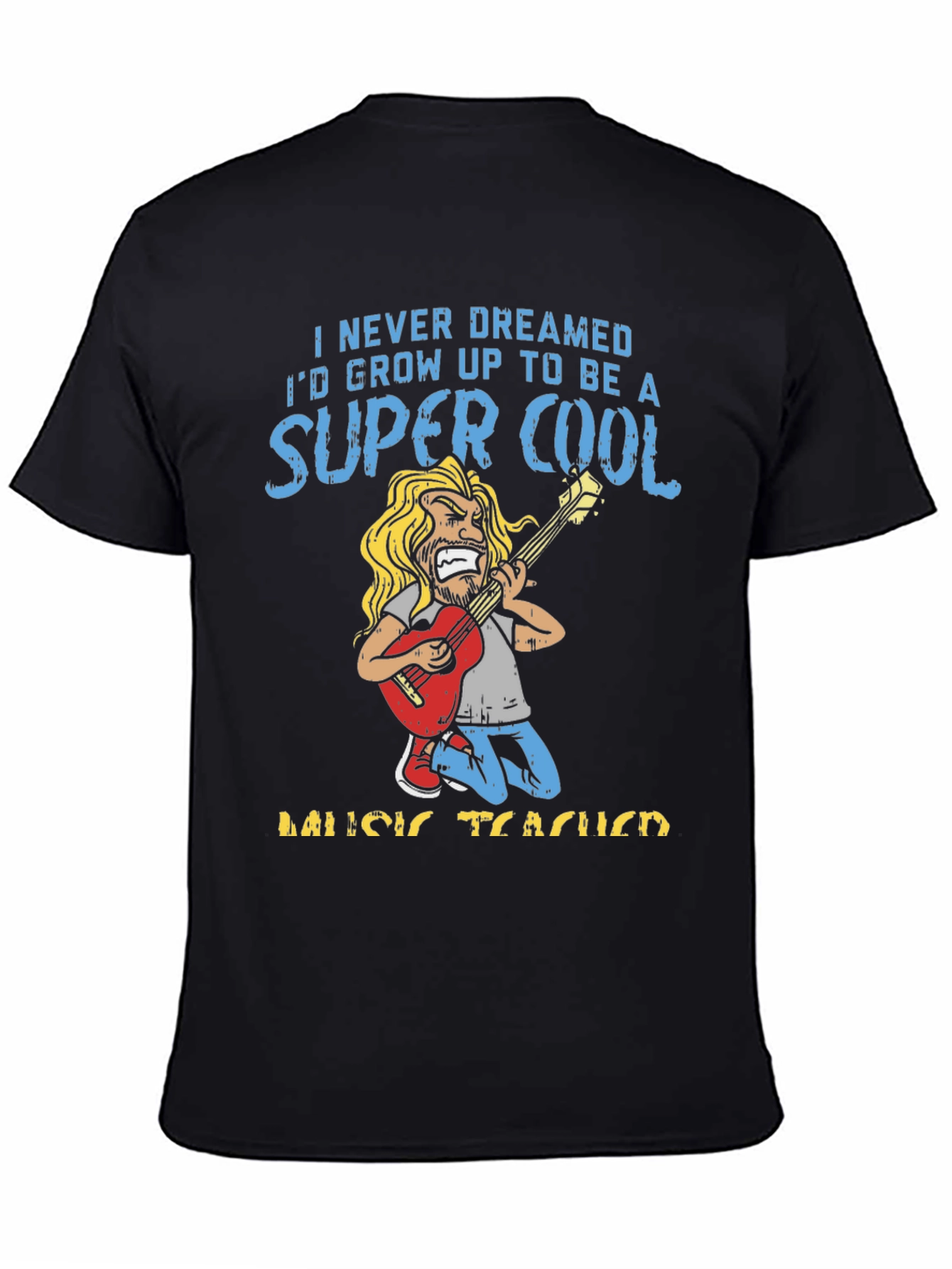 Black Super Cool Music Teacher T-Shirt view 4