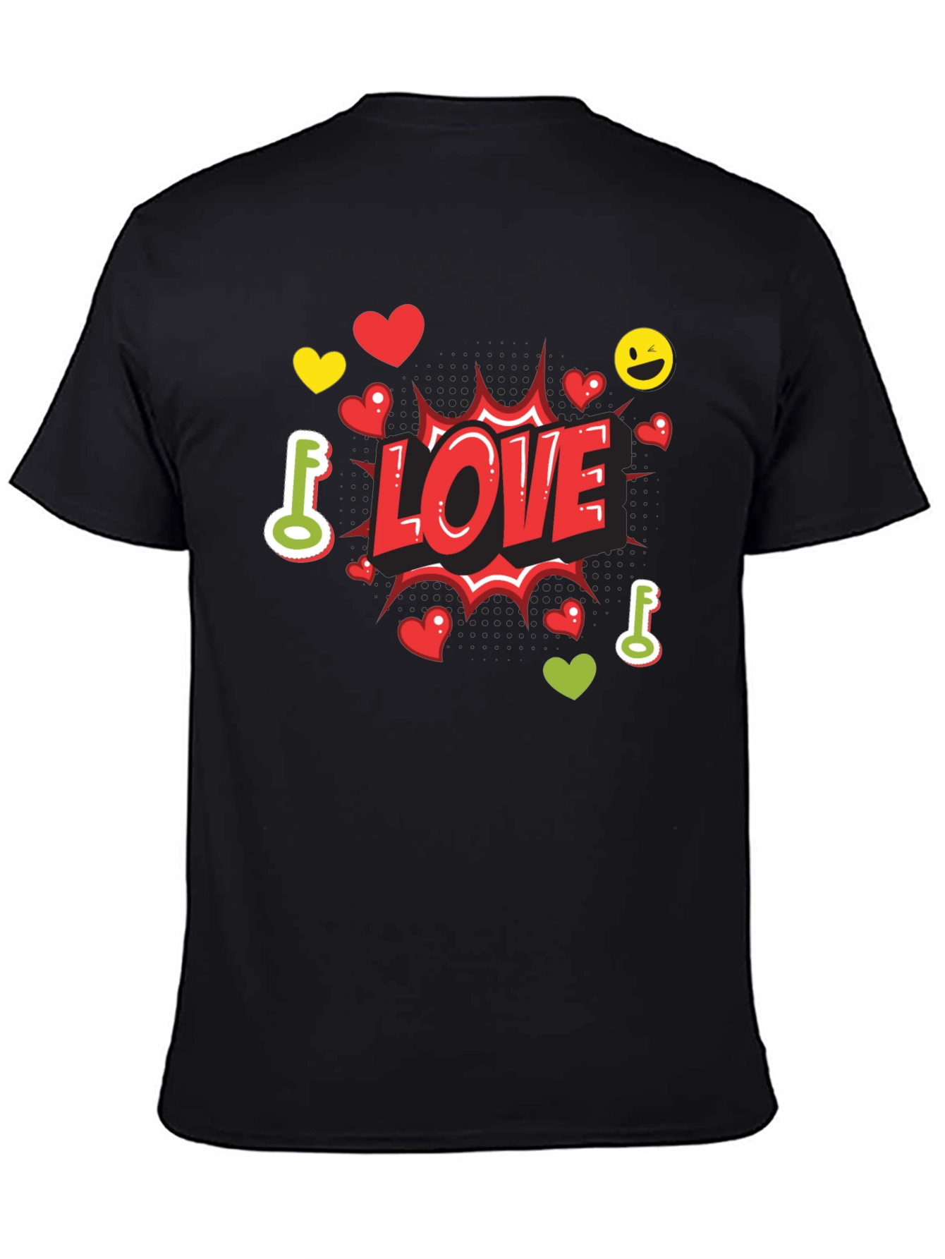 Black Love T-Shirt, Romantic Graphic Tee view 4