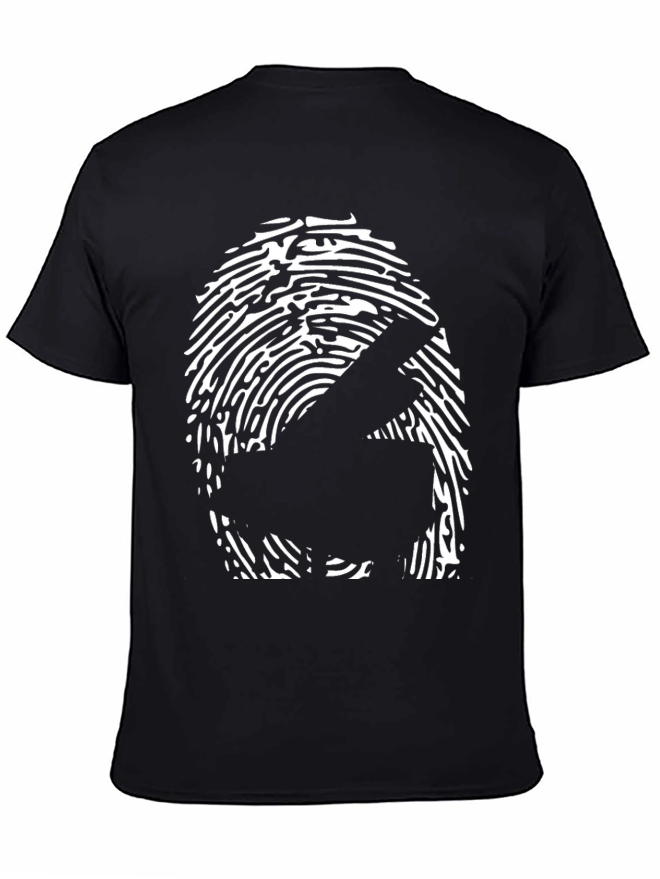 Black Piano Fingerprint Graphic Tee - Music Lover Shirt view 4