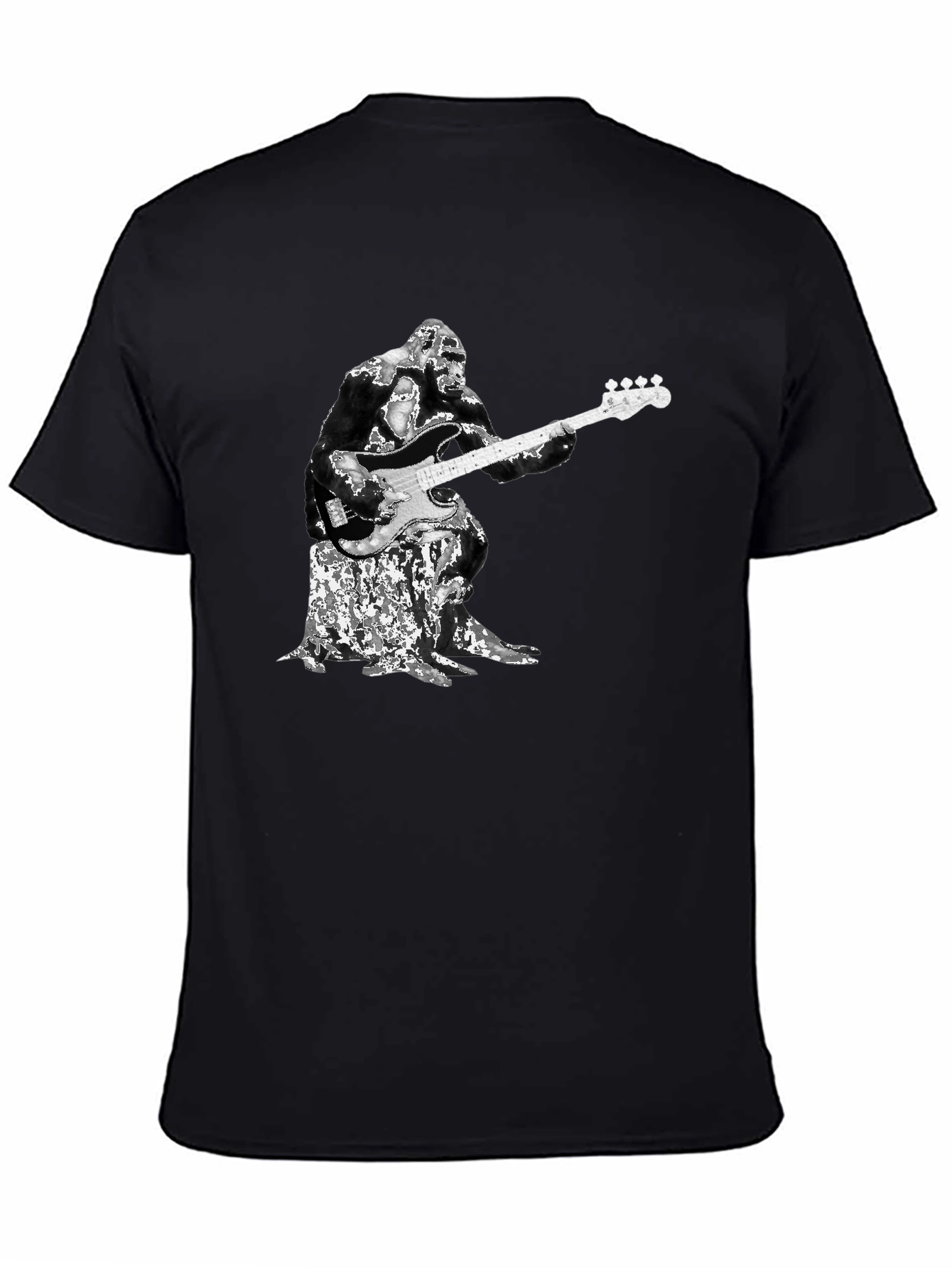 Black Gorilla Bass Player Graphic T-Shirt view 4
