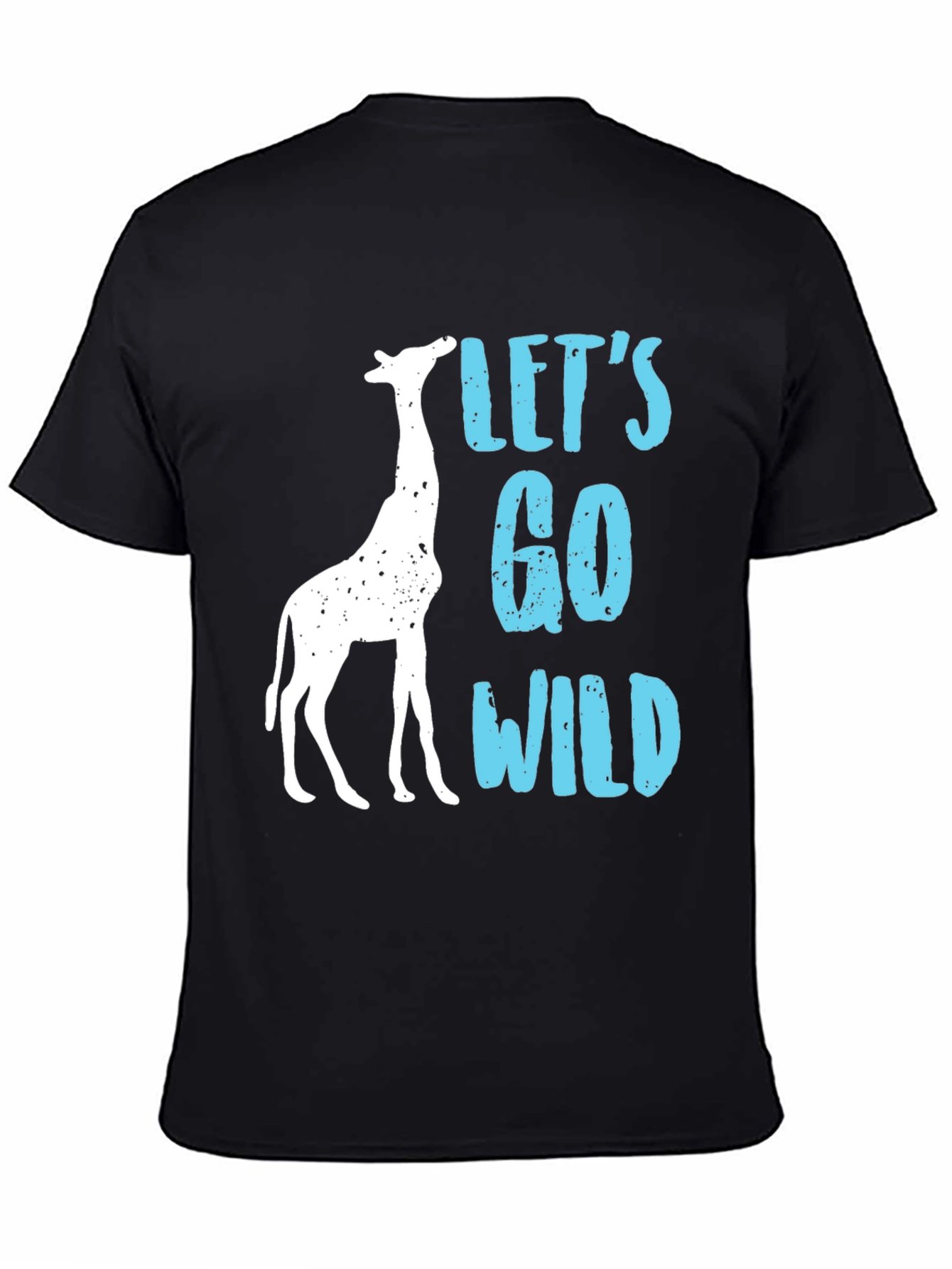 Black Let's Go Wild Giraffe Graphic Tee view 4
