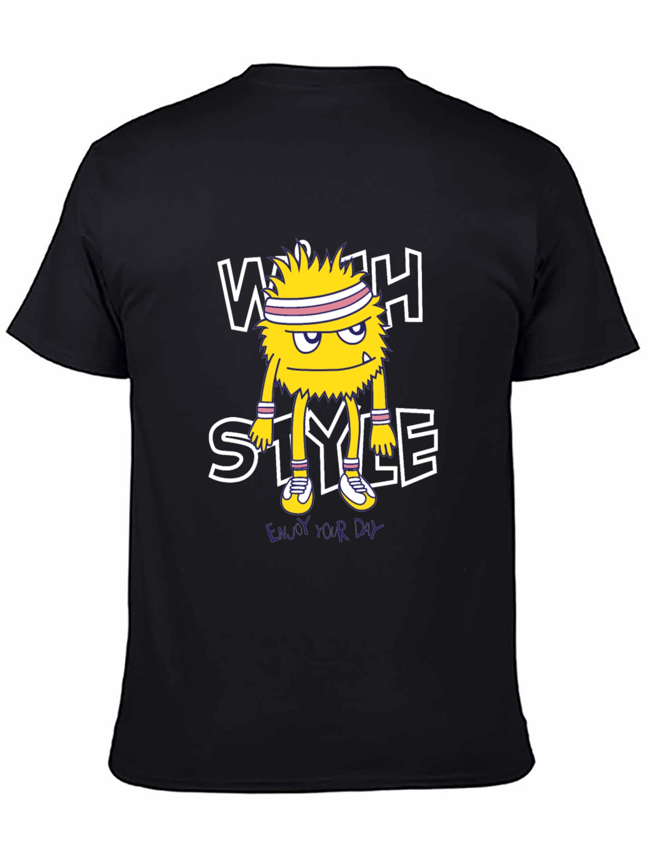 Black Stylish Monster Graphic Black T-Shirt view 4