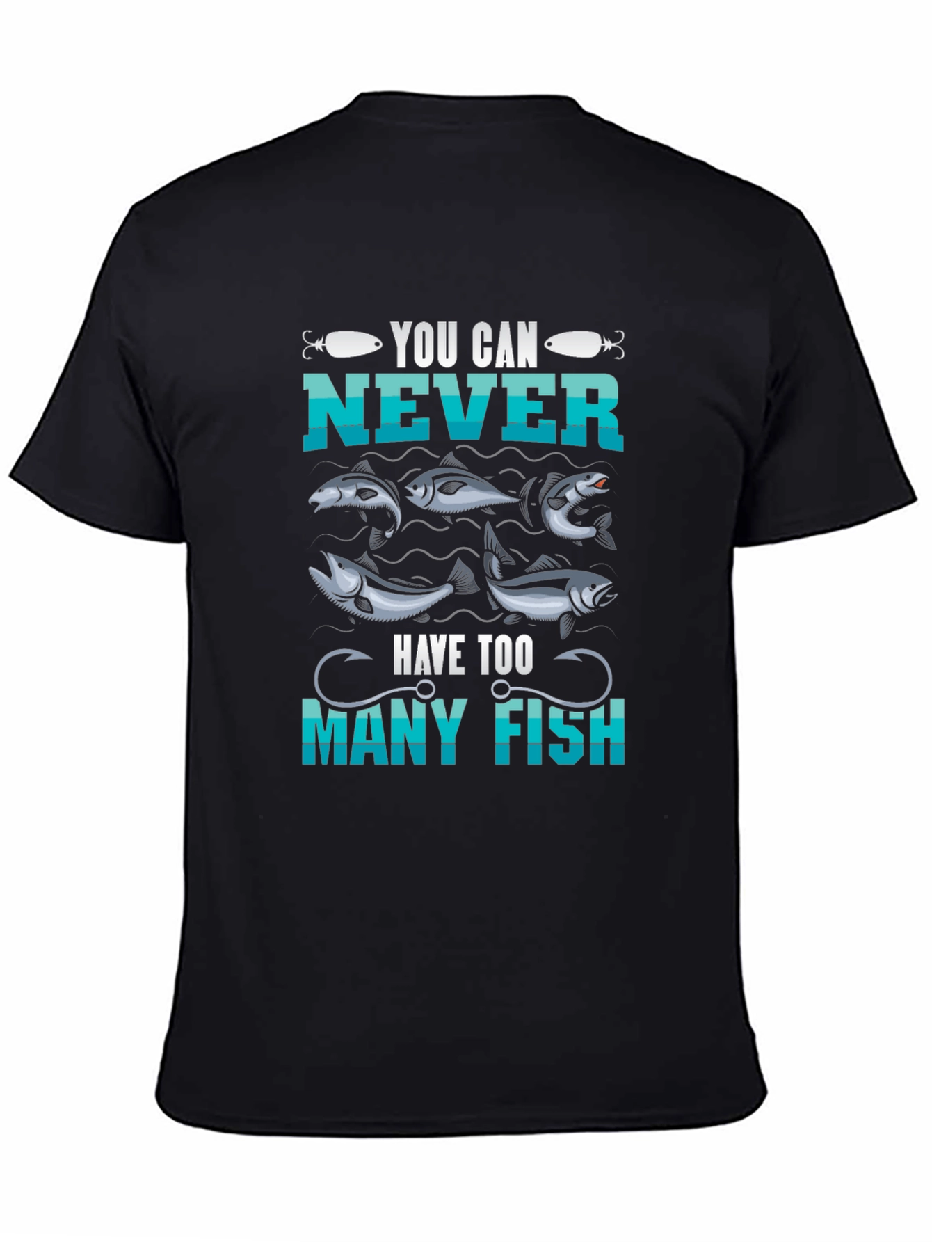 Black You Can Never Have Too Many Fish T-Shirt view 4