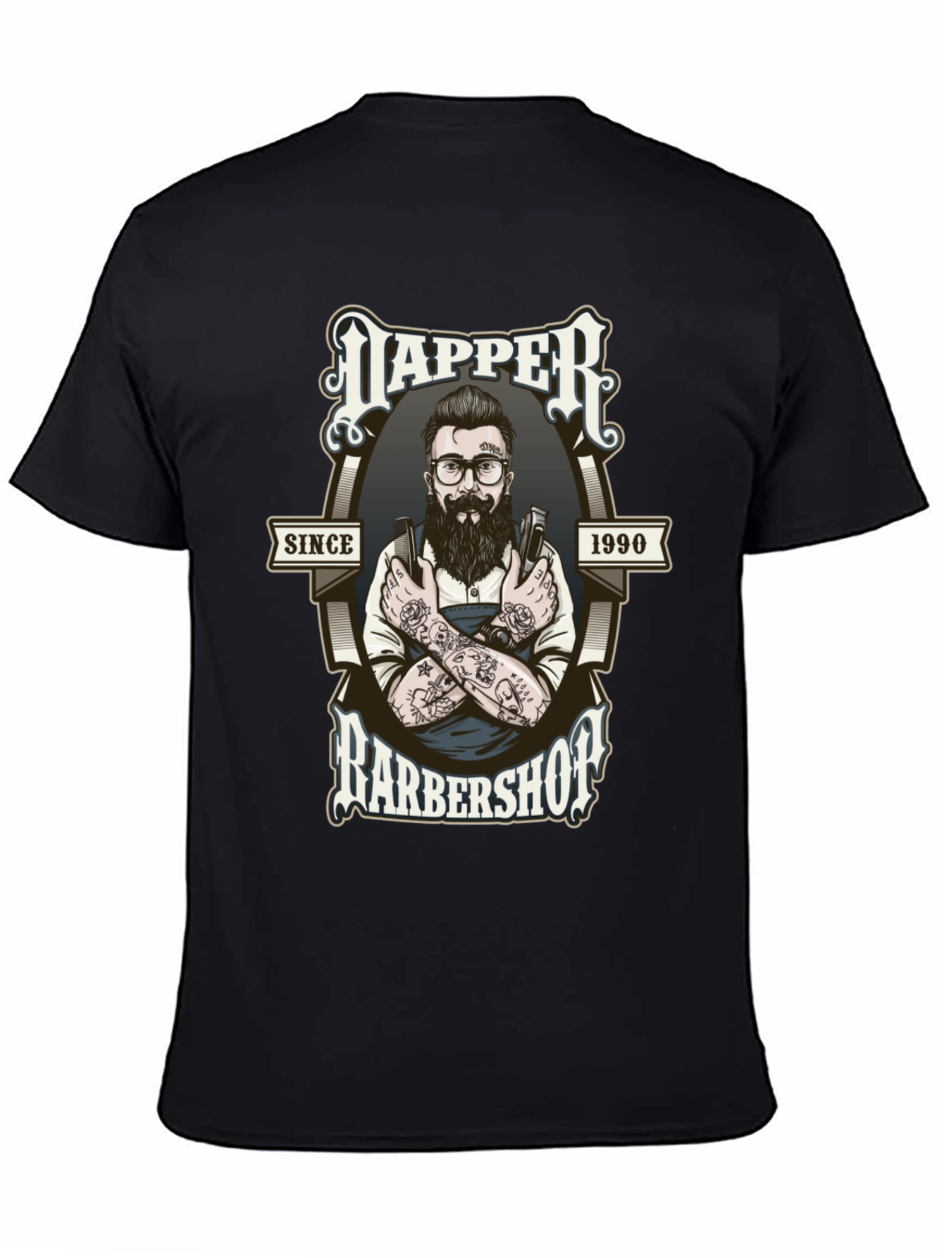 Dapper Barbershop Graphic Tee - Black - 4