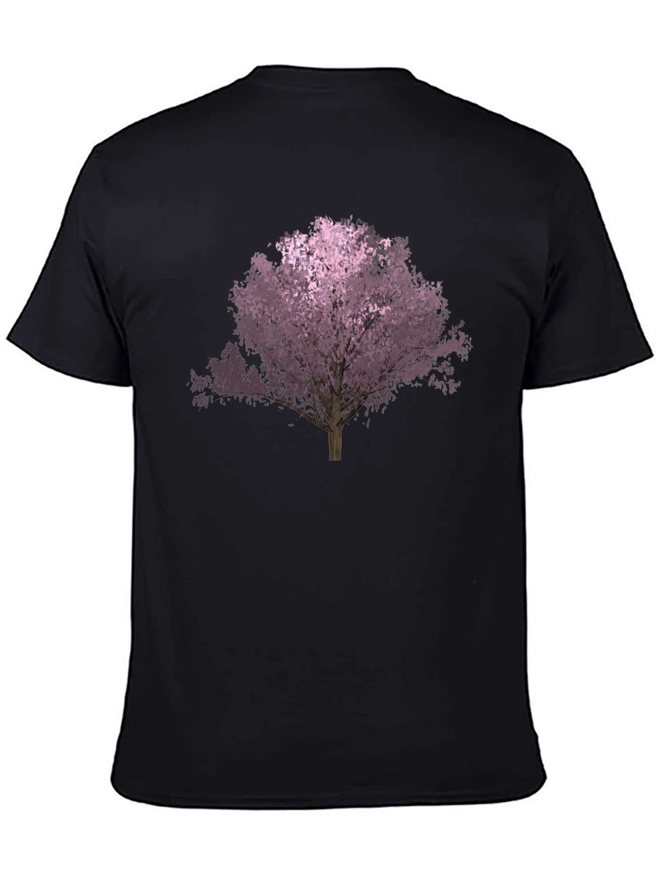 Black Black T-Shirt with Floral Tree Graphic view 4