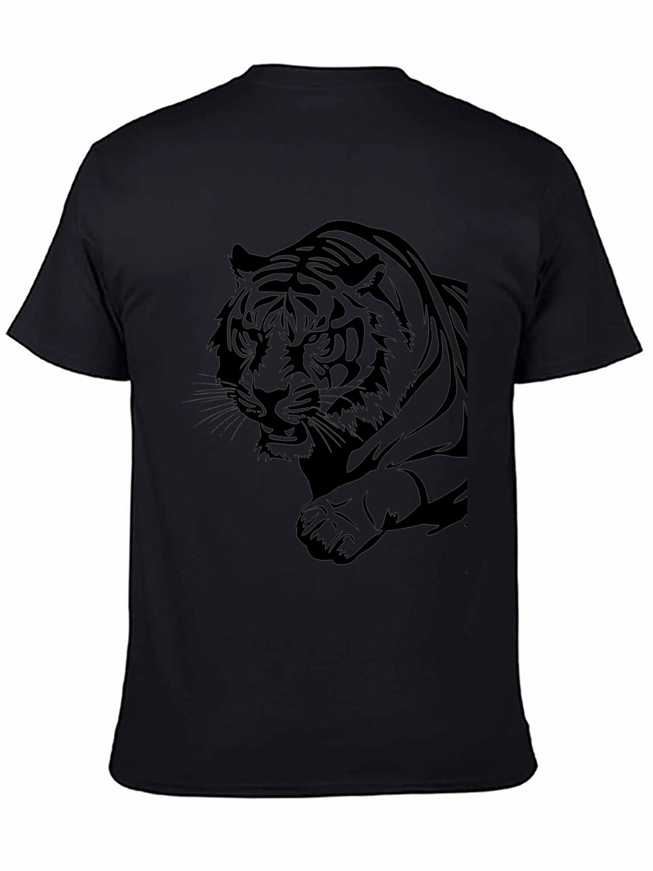Black Tiger Graphic Black T-Shirt view 4