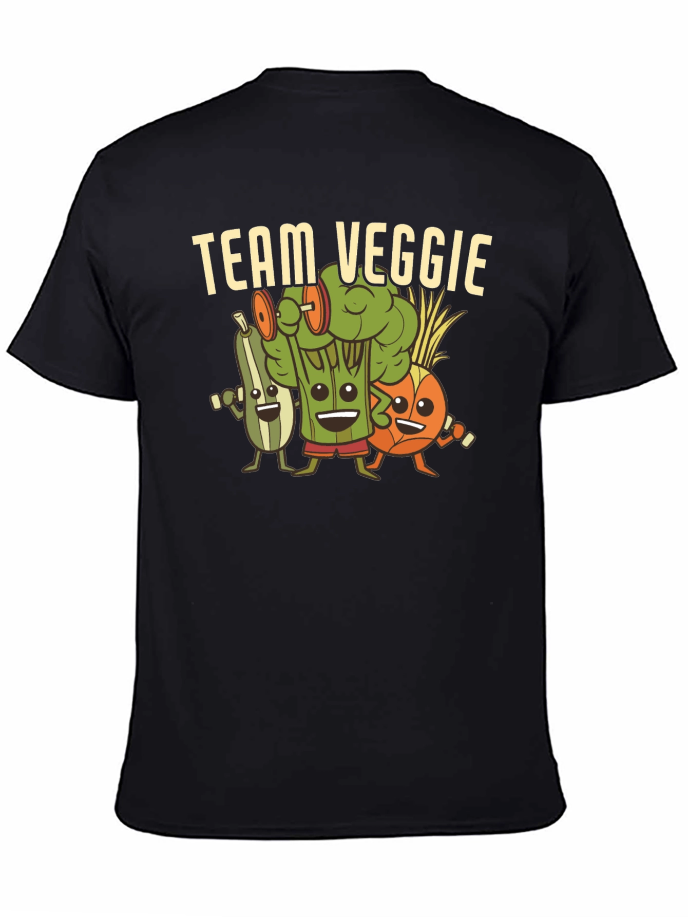 Black Team Veggie Workout Black T-Shirt view 4