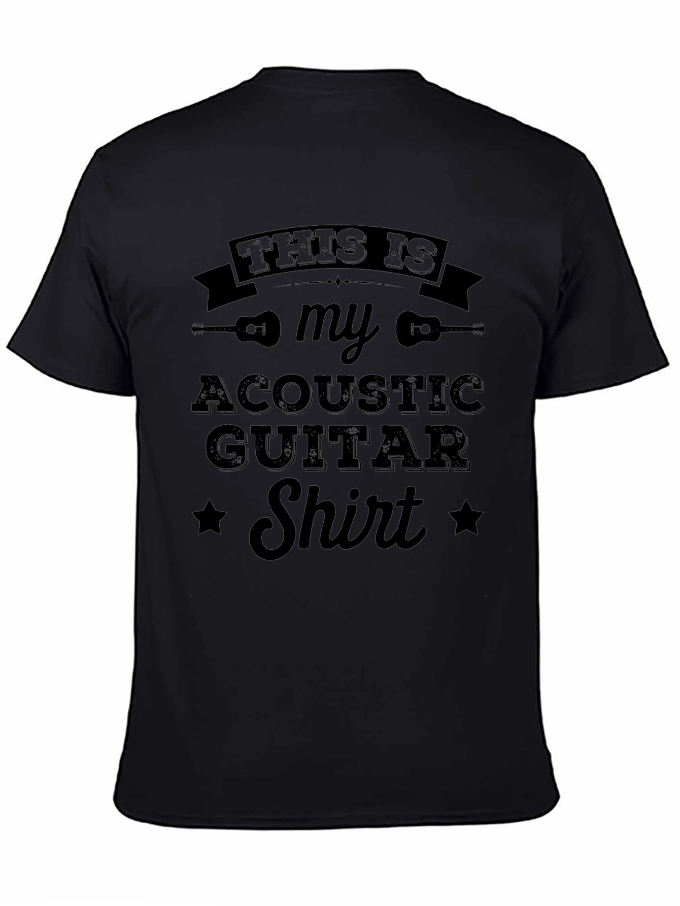 Black Acoustic Guitar Shirt - Musician Gift view 4