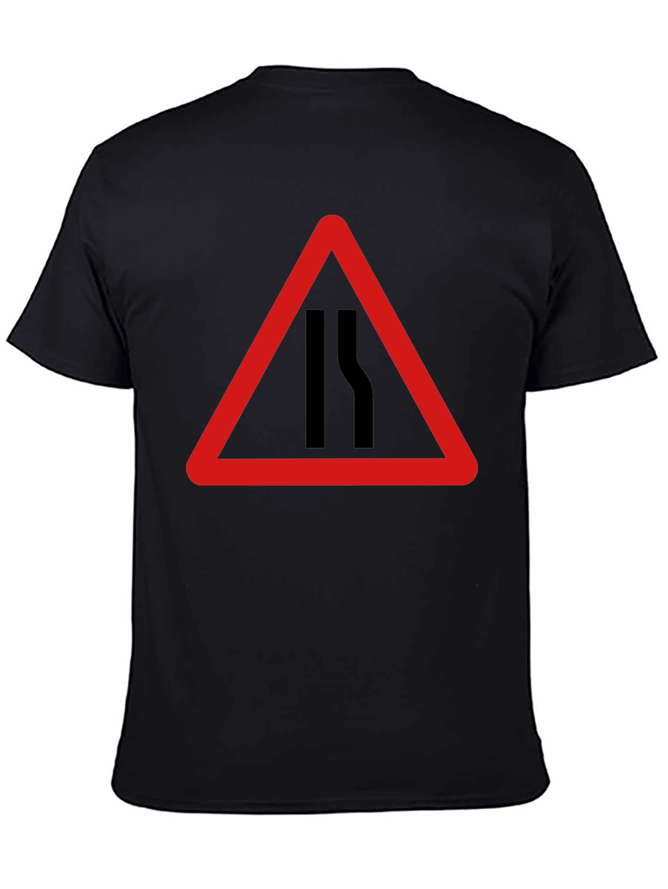 Black Road Narrows T-Shirt - Warning Sign Graphic Tee view 4