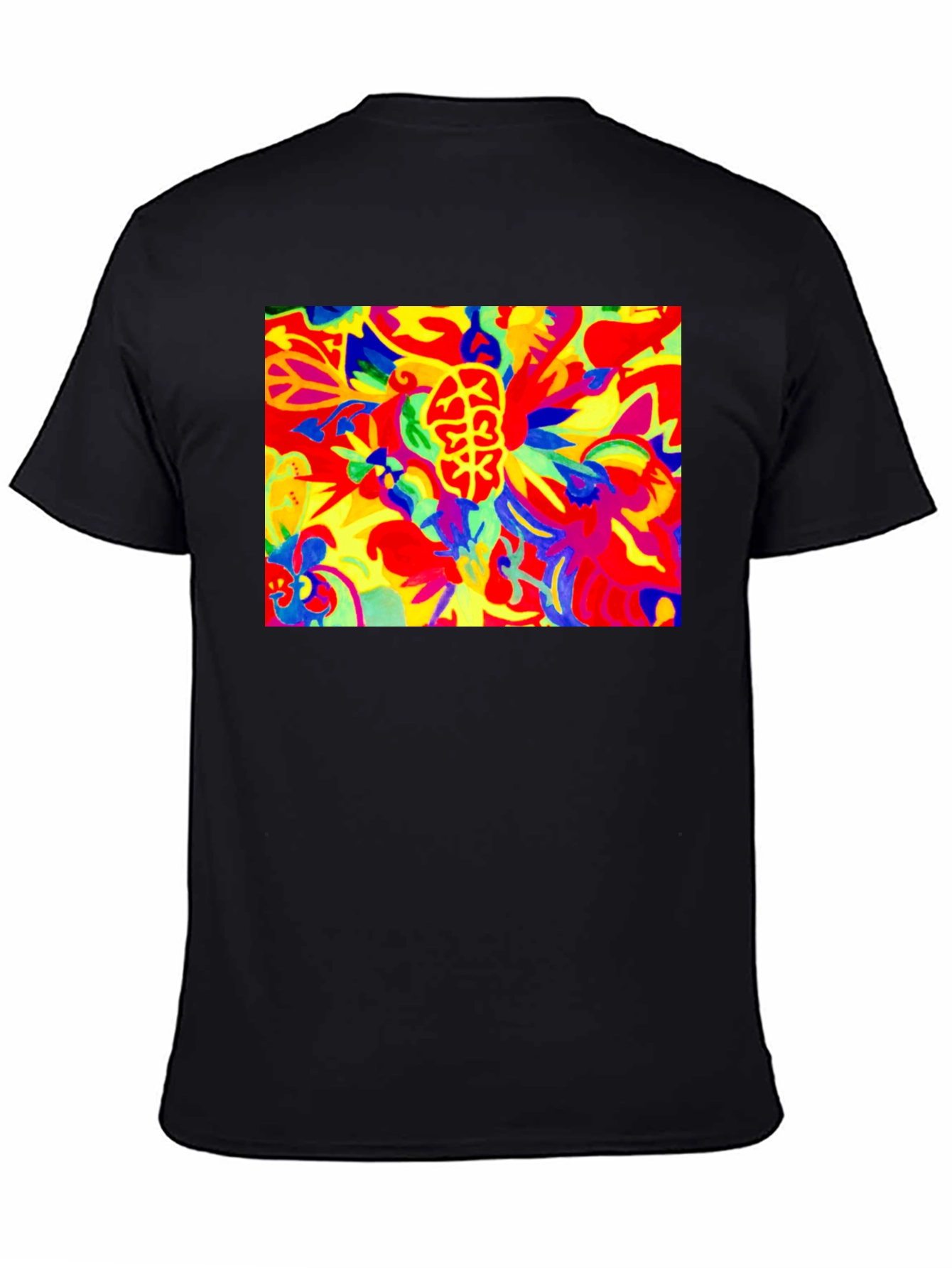 Black Psychedelic Brain Art Black T-Shirt view 4