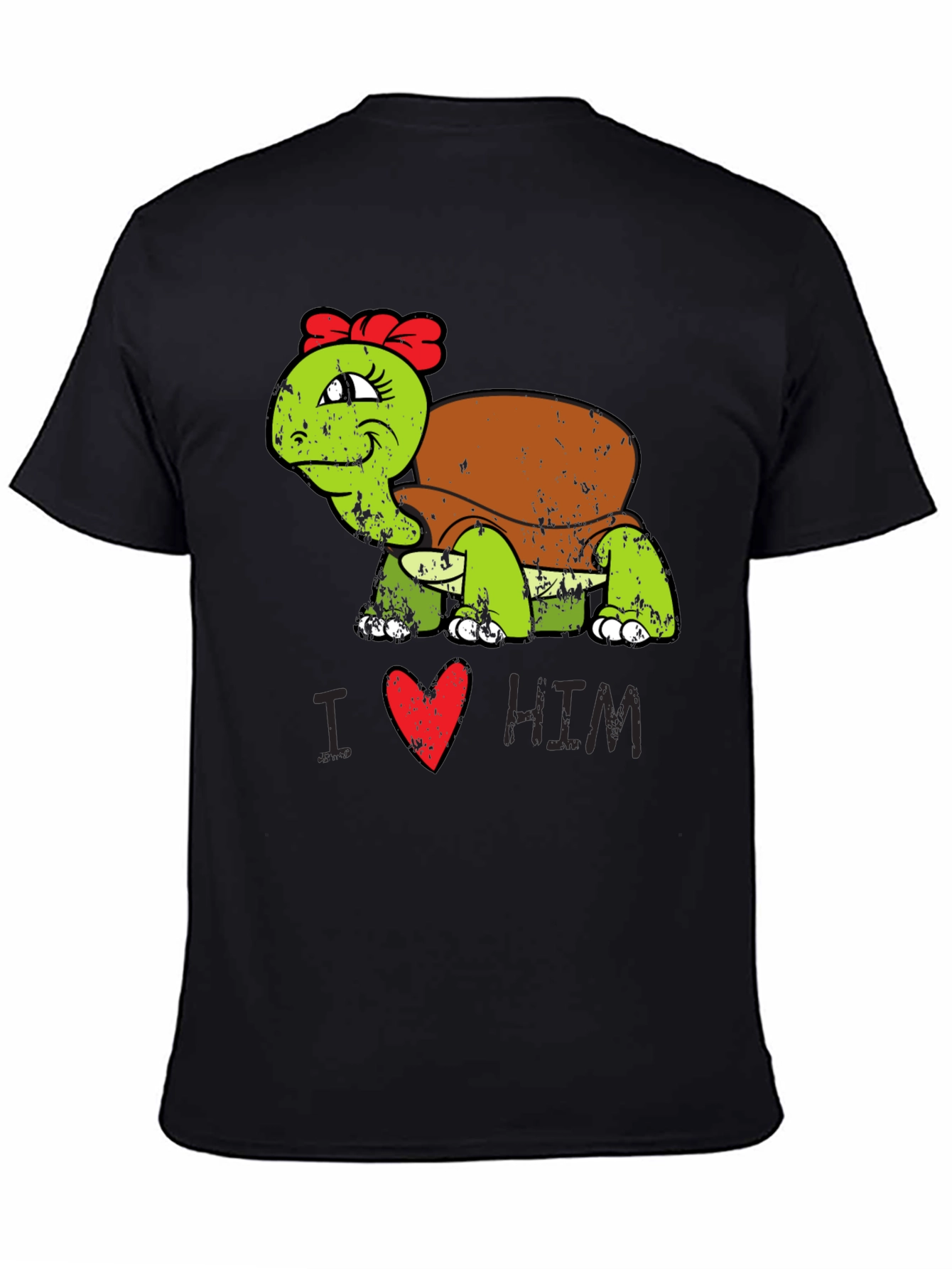 Black I Love Him Turtle T-Shirt view 4