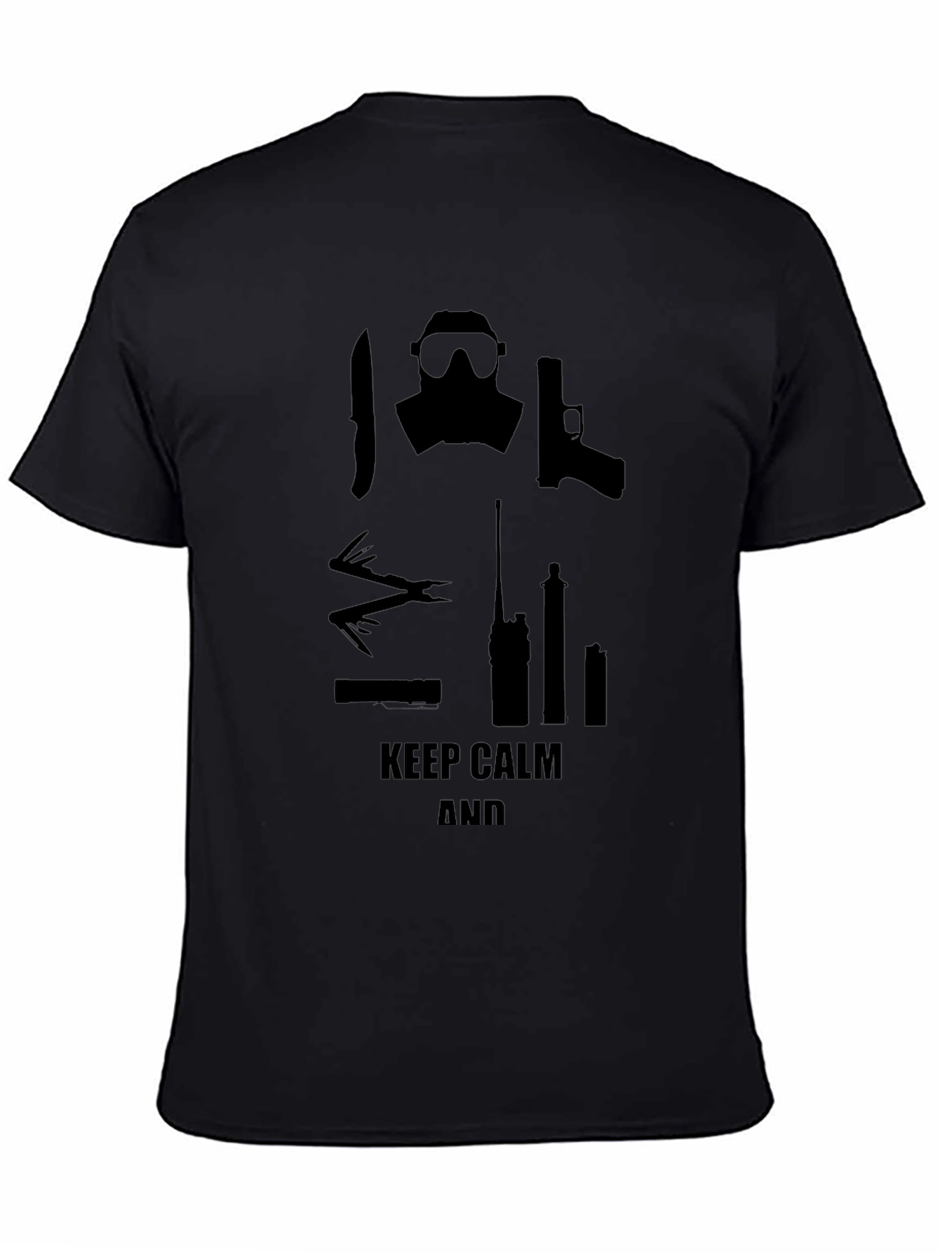 Black Keep Calm Tactical T-Shirt view 4