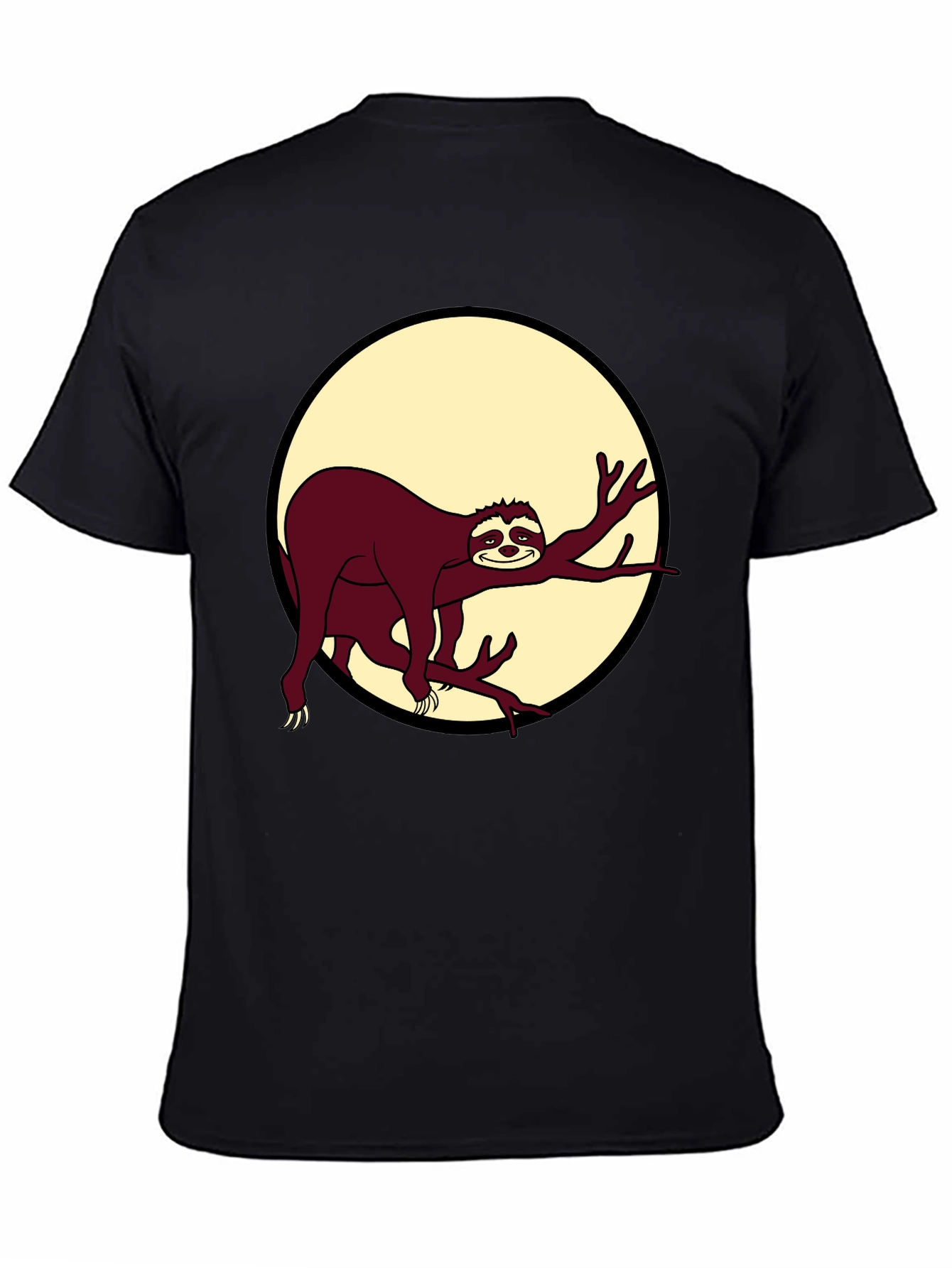Black Chill Sloth Graphic T-Shirt - Men's Black Tee view 4