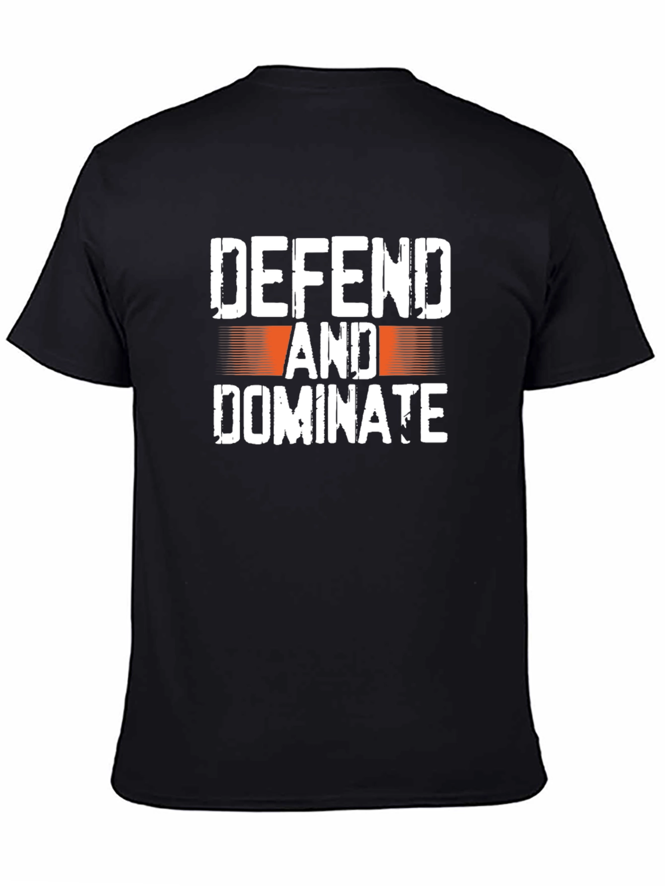 Black Defend and Dominate Graphic T-Shirt view 4