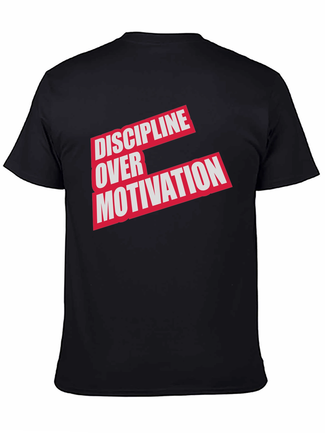Black Discipline Over Motivation T-Shirt - Black view 4