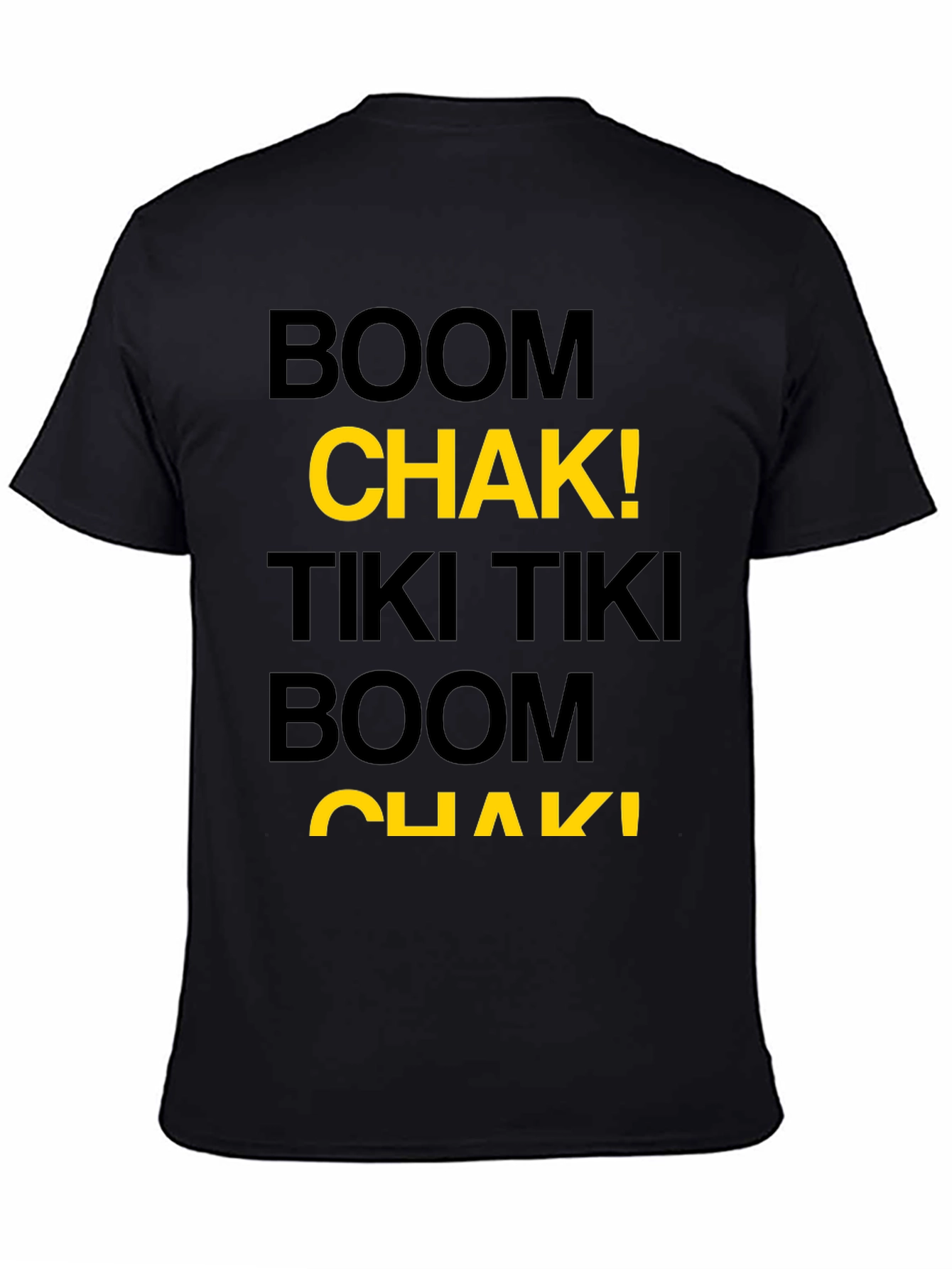 Black Boom Chak! Graphic Tee - Men's Short Sleeve Black T-Shirt view 4