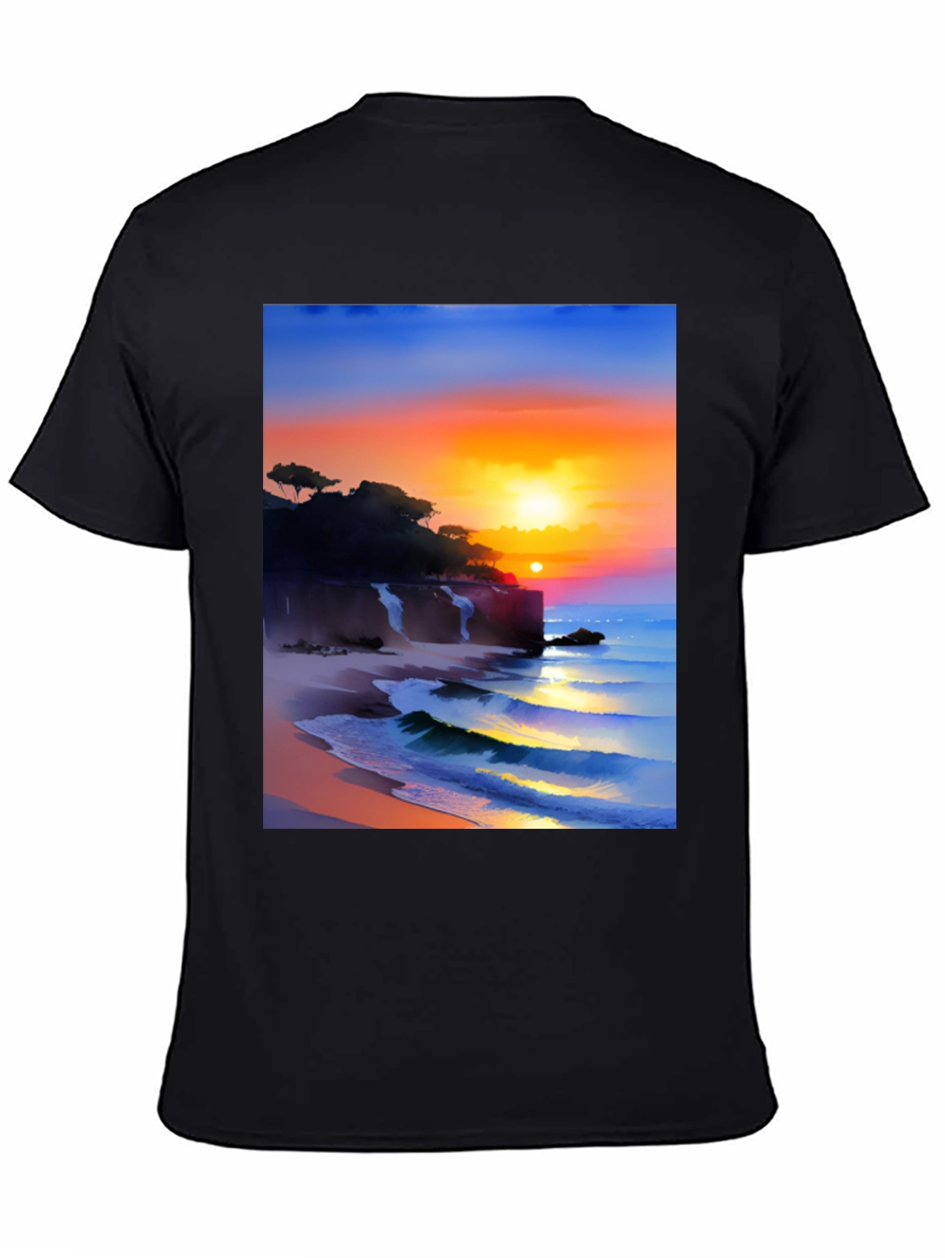 Black Sunset Beach Graphic Tee view 4