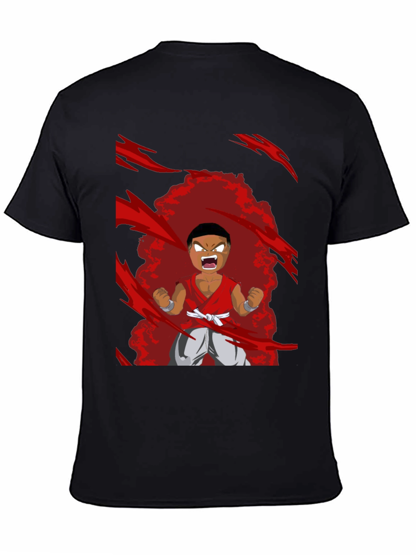 Black Cartoon Character Black T-Shirt view 4