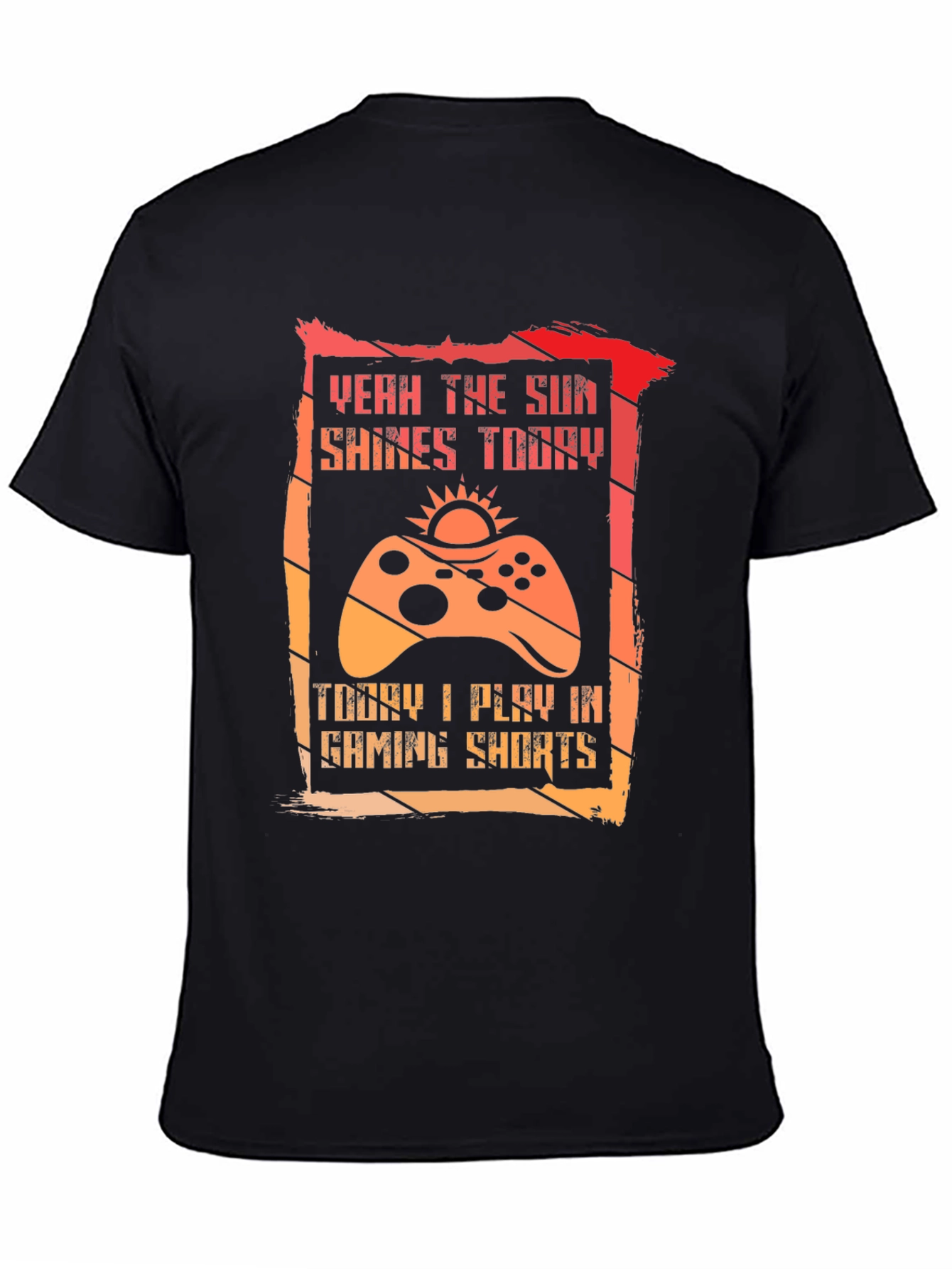 Black Gaming Shorts T-Shirt, Gamer Apparel view 4