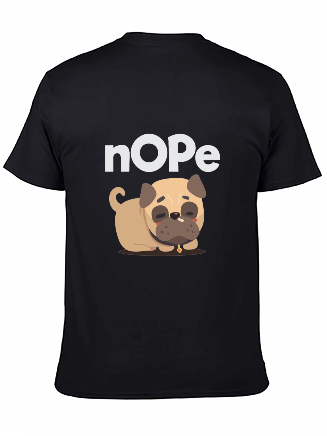 Black Nope Dog T-Shirt - Funny Graphic Tee view 4