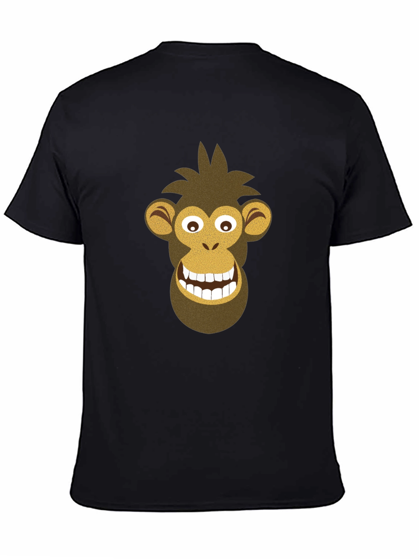 Black Funny Monkey Graphic Tee - Black Cotton Shirt view 4