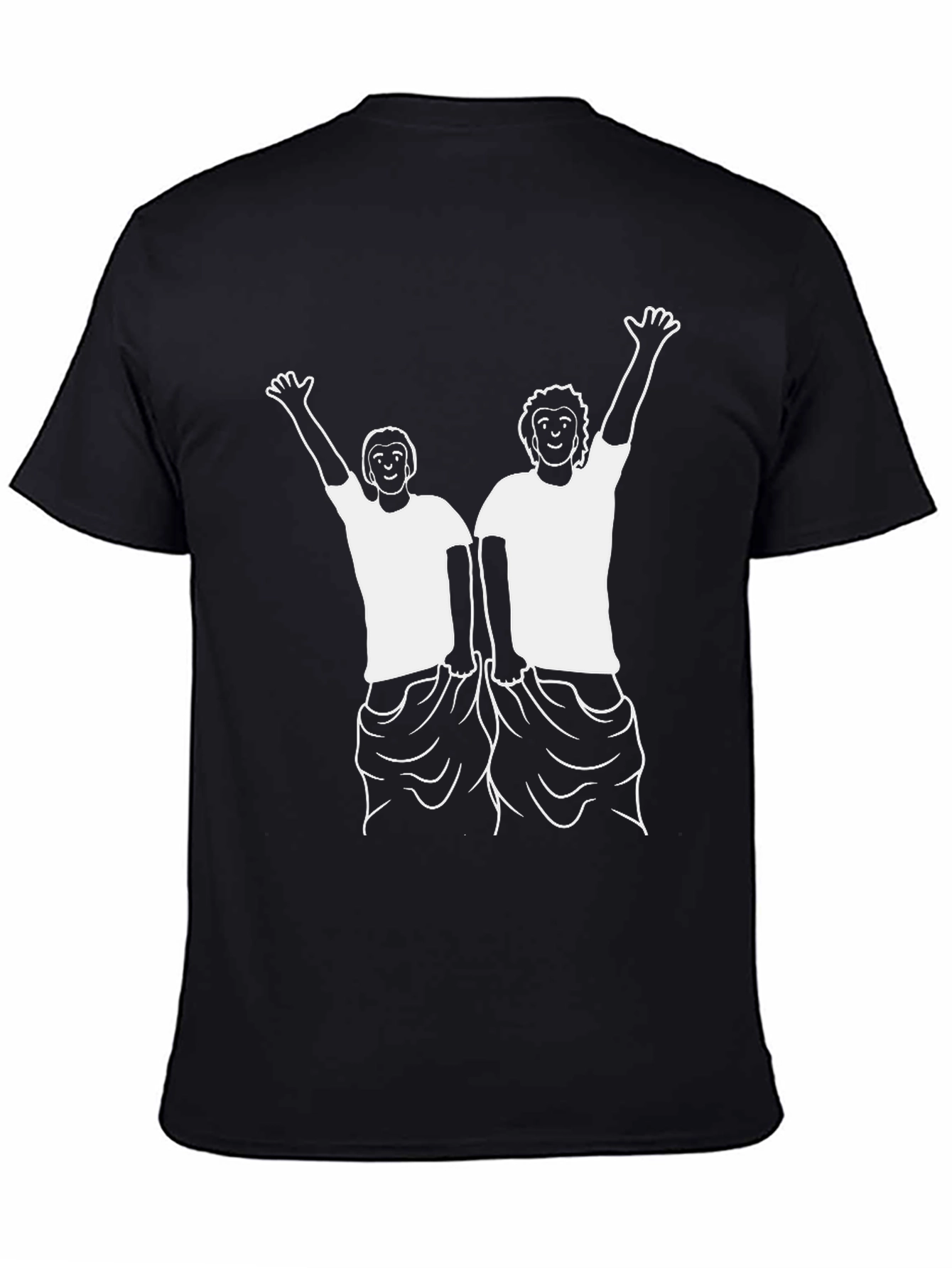 Black Comical Friends Graphic T-Shirt view 4