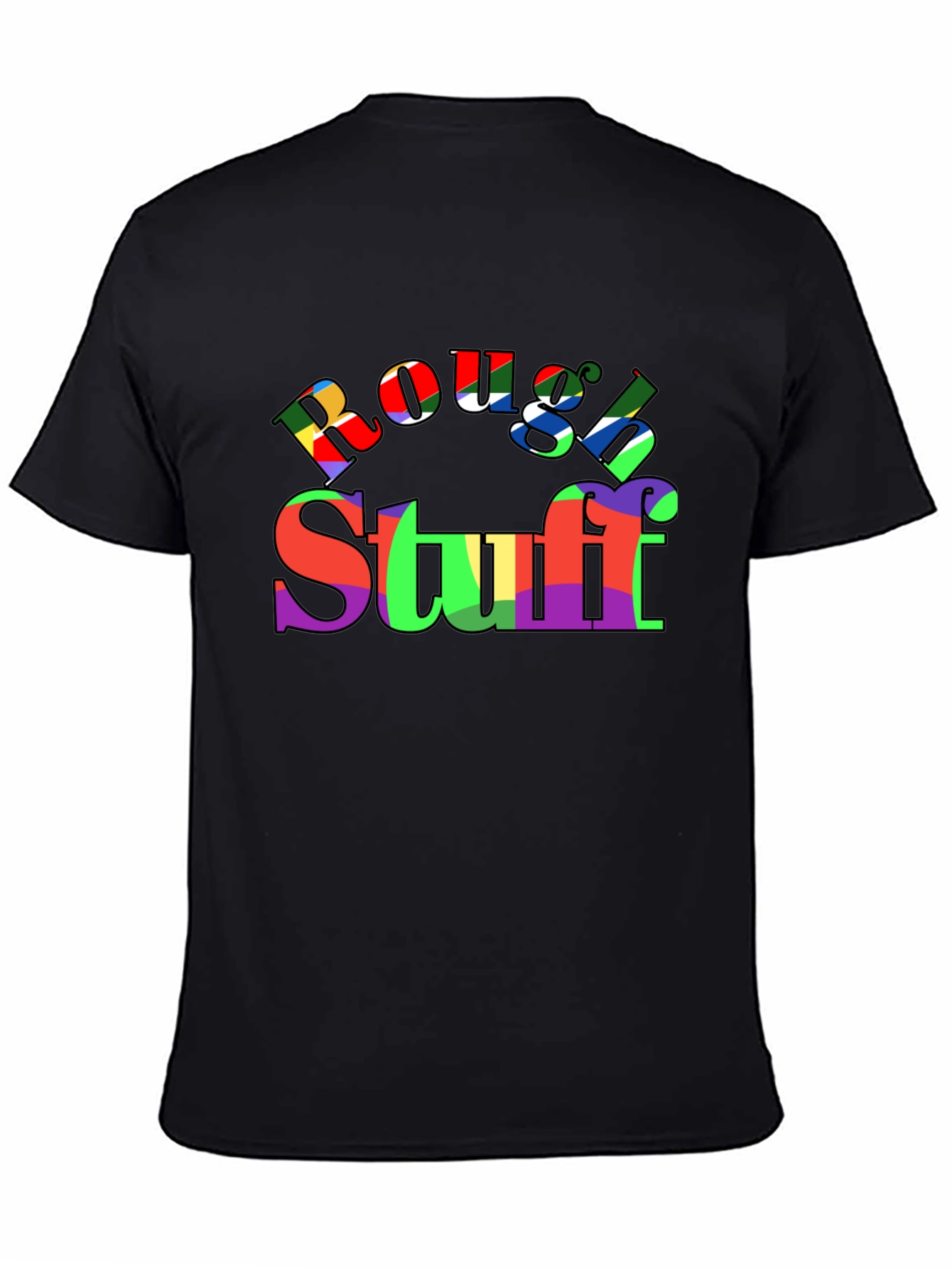 Black Rough & Stuff Colorful Graphic T-Shirt view 4