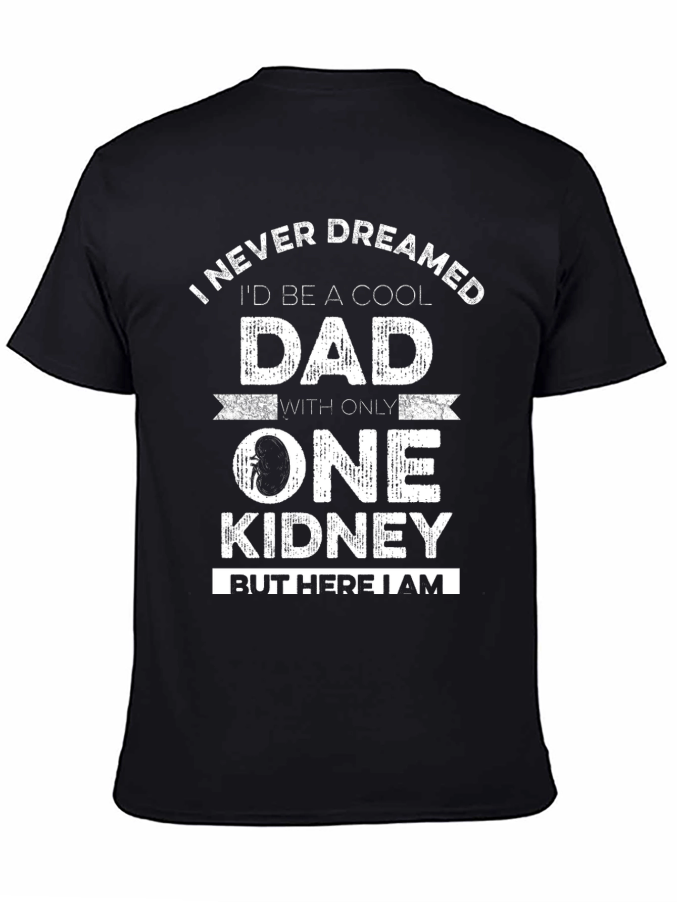 Black Cool Dad One Kidney Funny T-Shirt view 4
