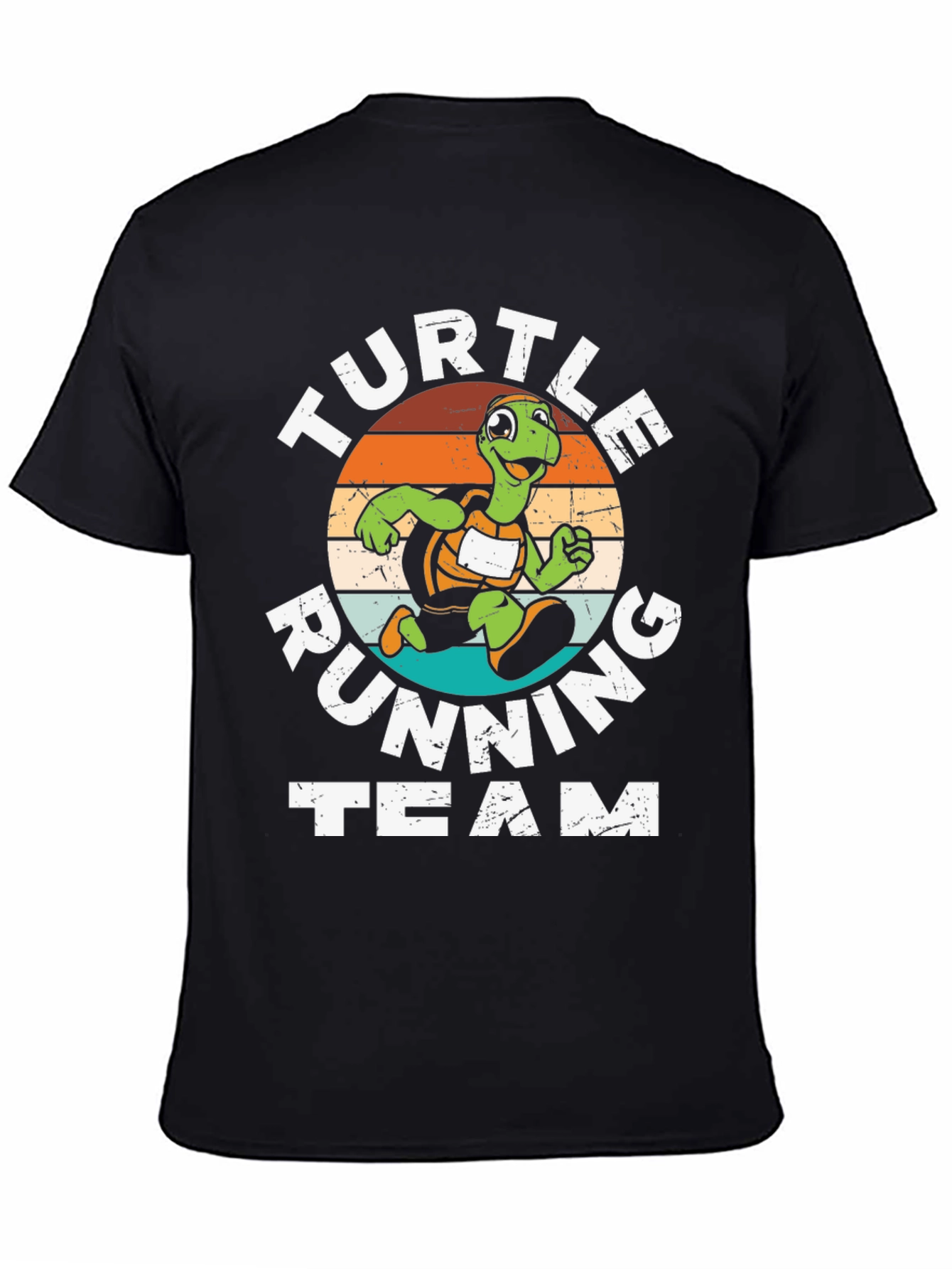 Black Turtle Running Team Graphic Tee - Black Cotton Blend view 4
