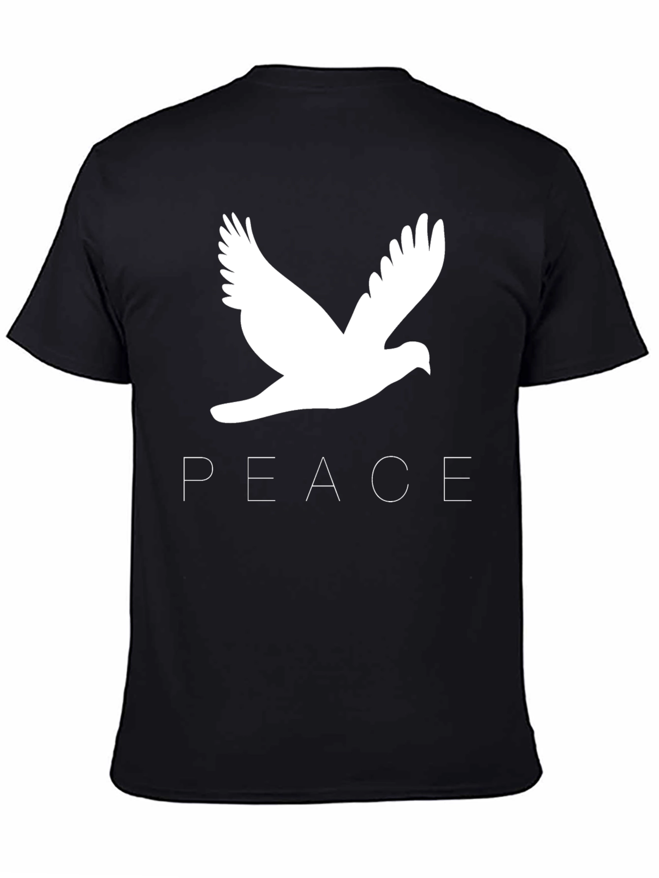 Black Peace Dove Graphic Tee - Black Cotton T-Shirt view 4