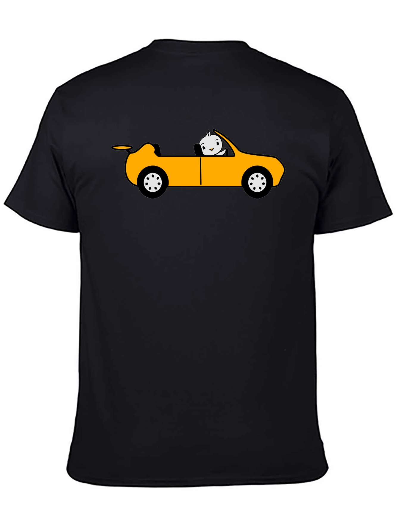 Black Cartoon Car T-Shirt - Unique Graphic Tee view 4