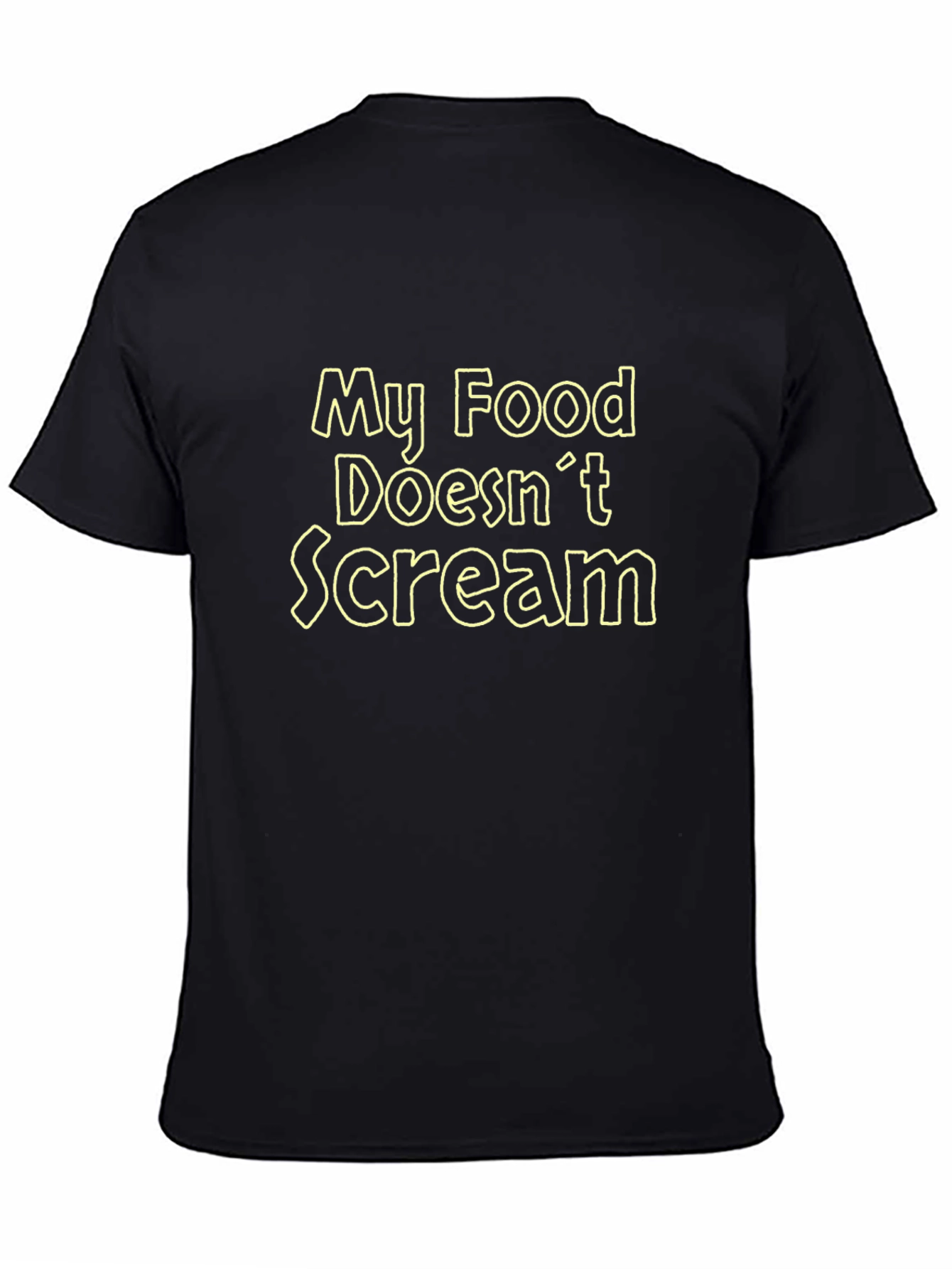 Black My Food Doesn't Scream Graphic T-Shirt view 4