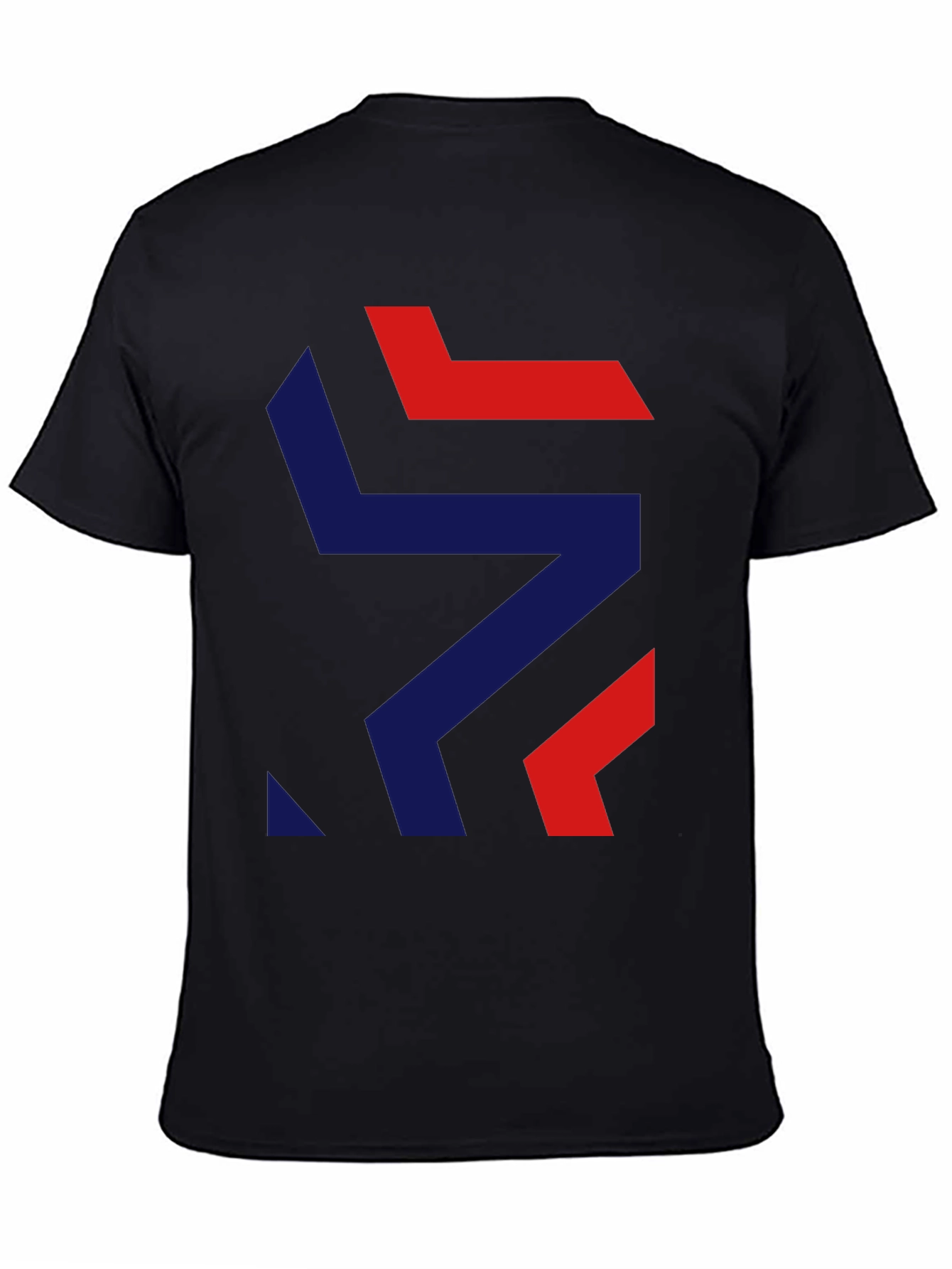 Black Modern Geometric Graphic Tee - Stylish Black T-Shirt view 4