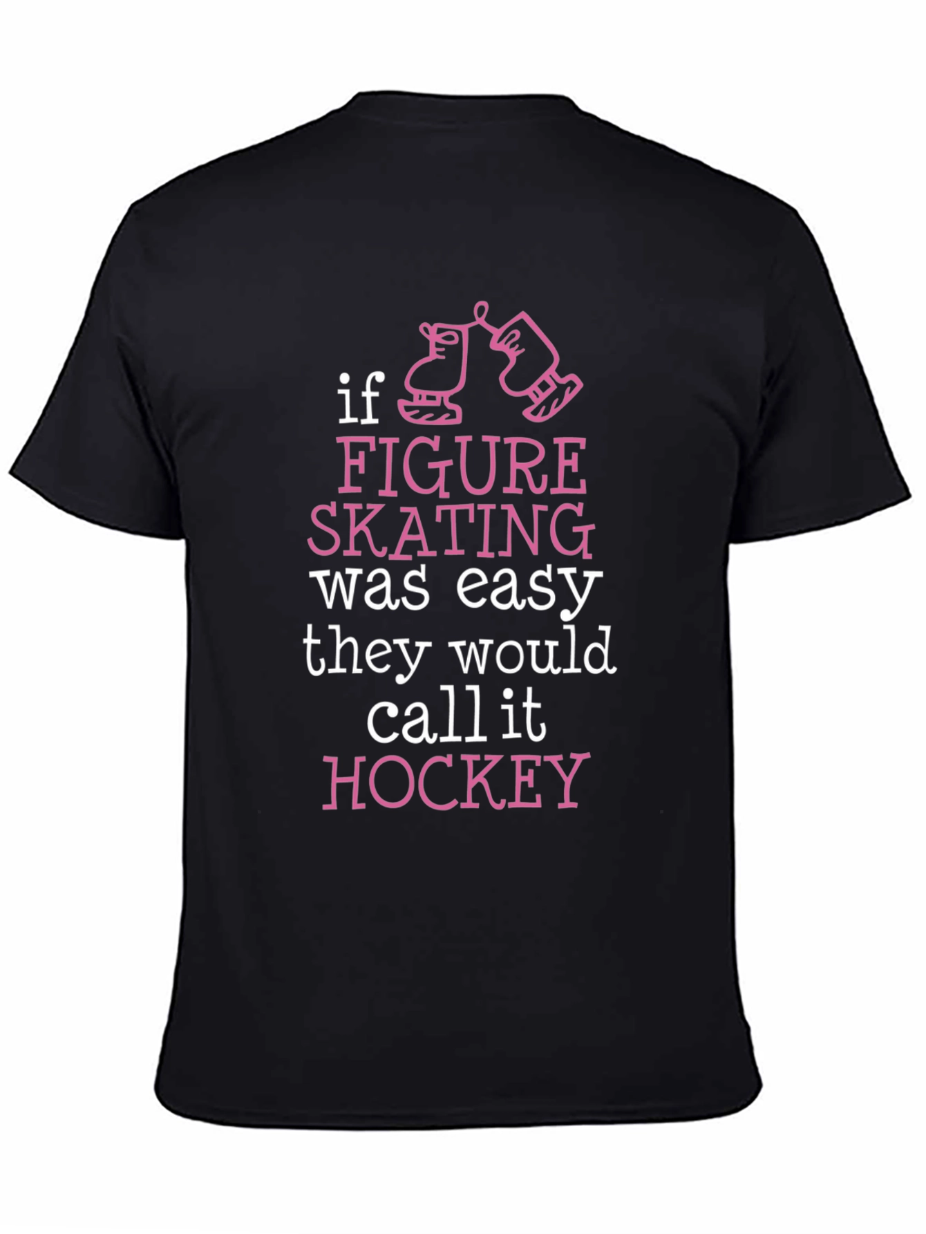 Black Figure Skating vs. Hockey T-Shirt view 4