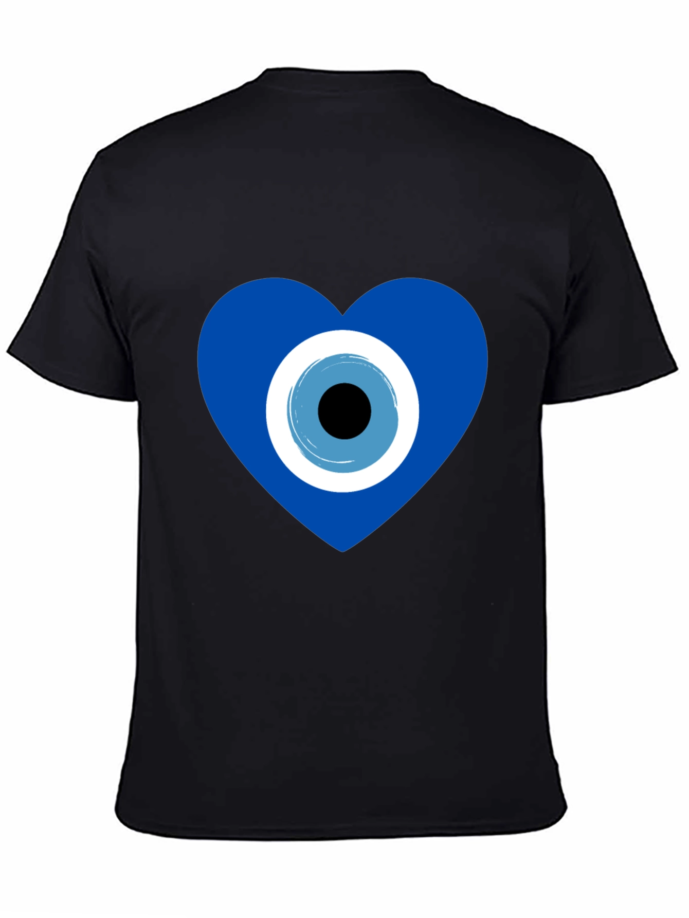 Black Evil Eye Heart Graphic T-Shirt - Stylish Protection view 4