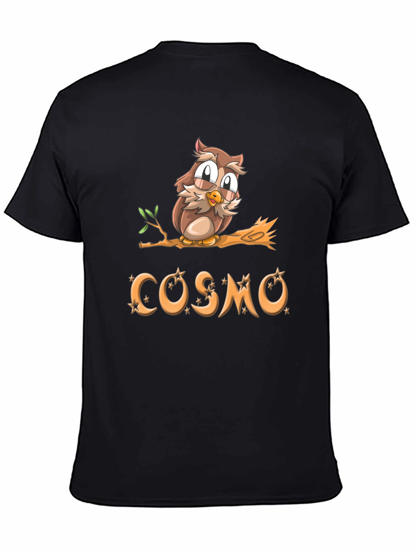Black Cosmo Owl Graphic Tee - Black Cotton Blend view 4